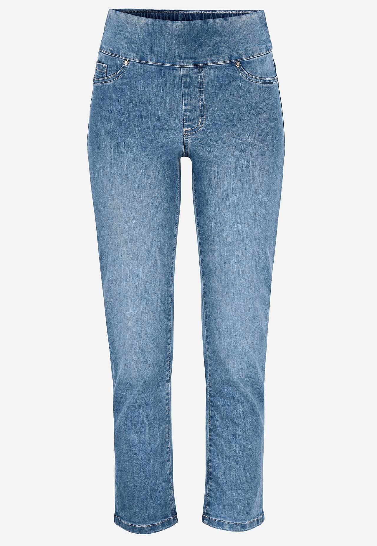 Superkomfortable ankeljeans i denim