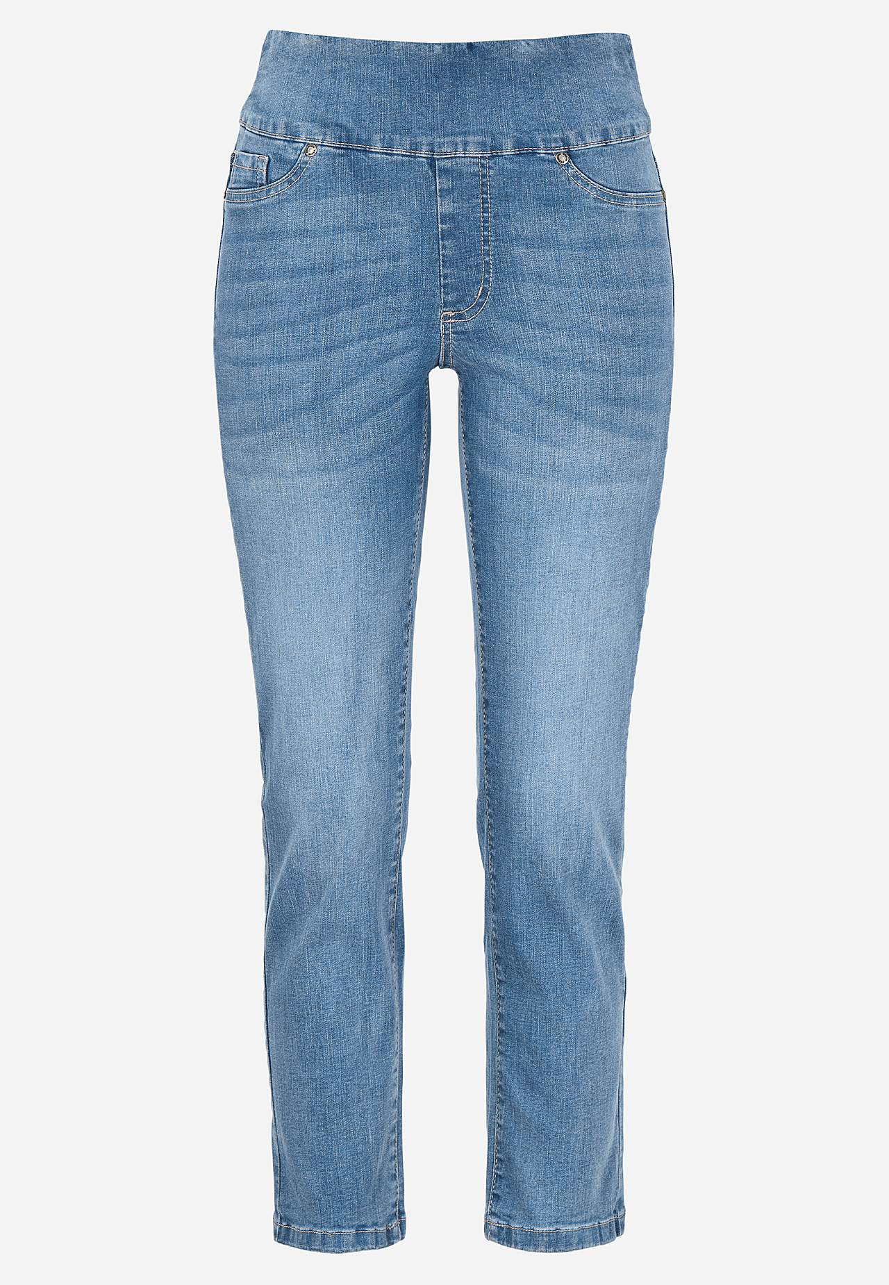Superkomfortable ankeljeans i denim