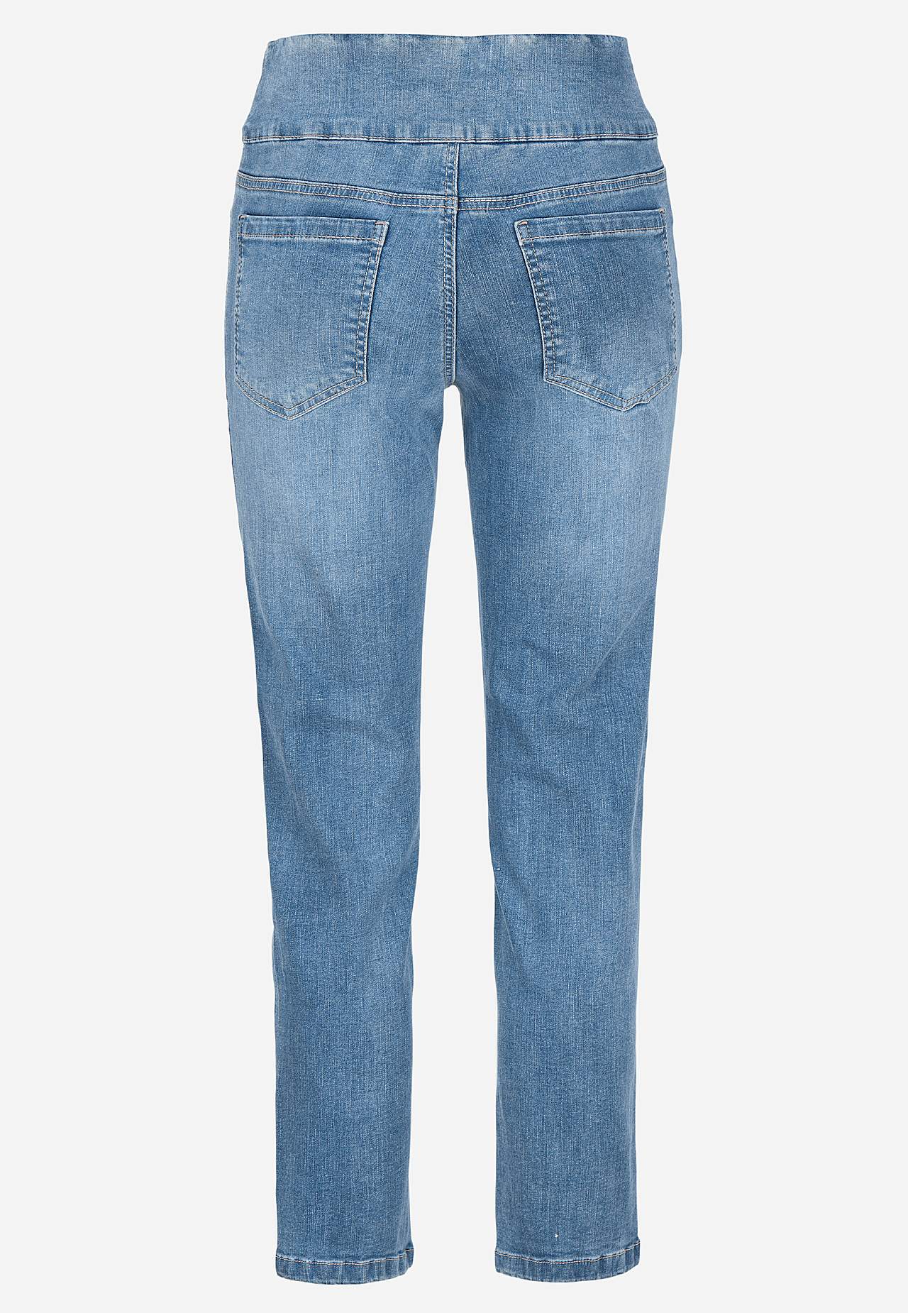 Superkomfortable ankeljeans i denim