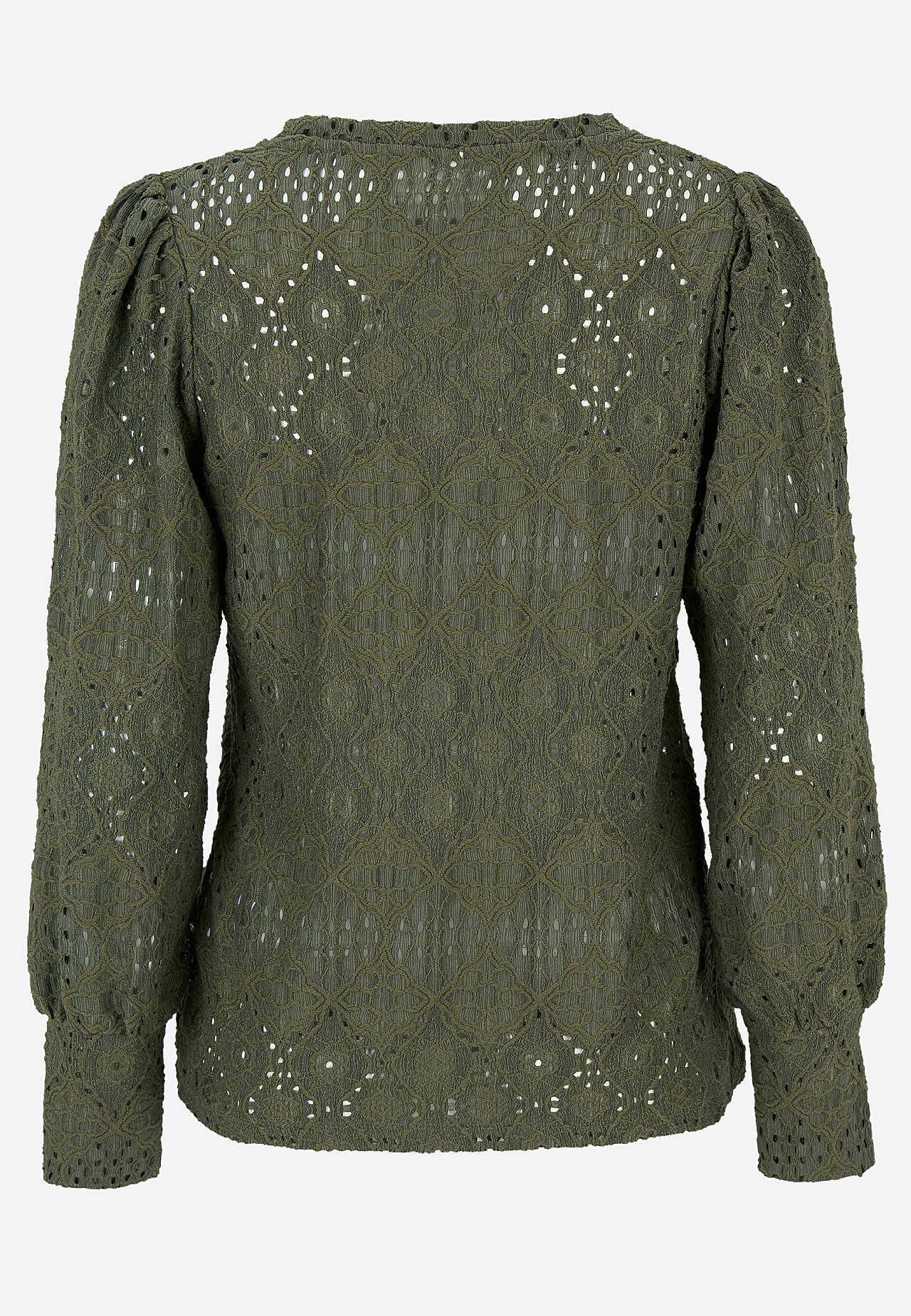 Jerseytop med hulbroderi
