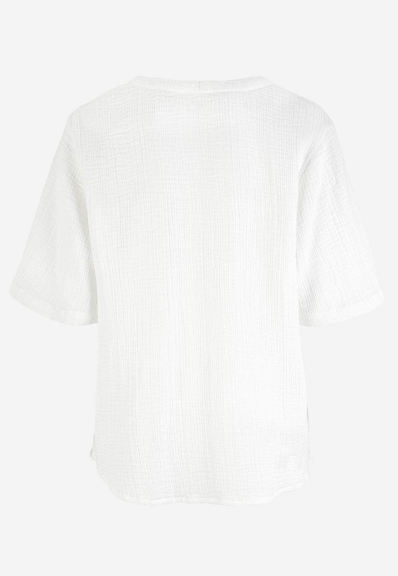 Bluse i rynket bomuld