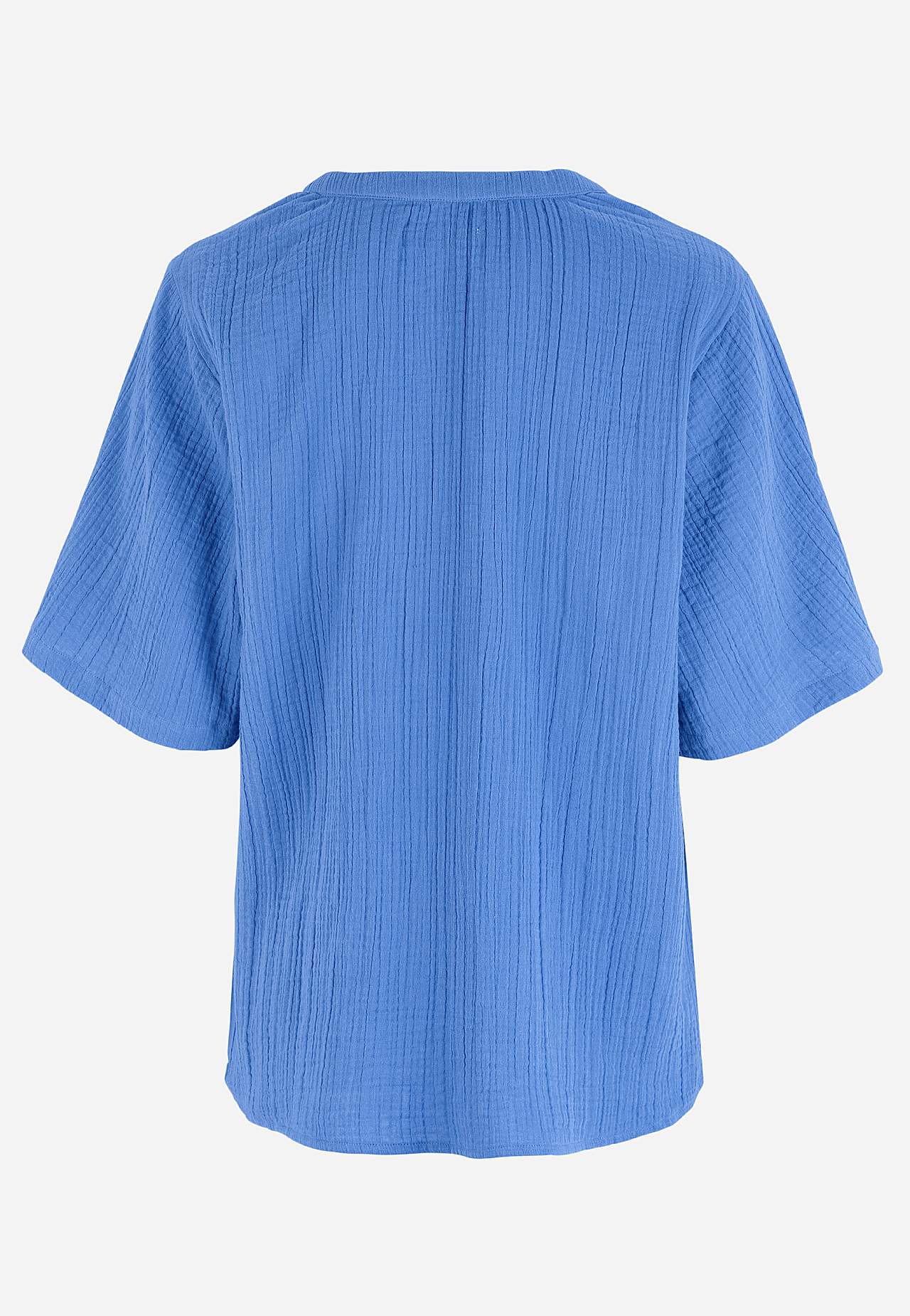 Bluse i rynket bomuld