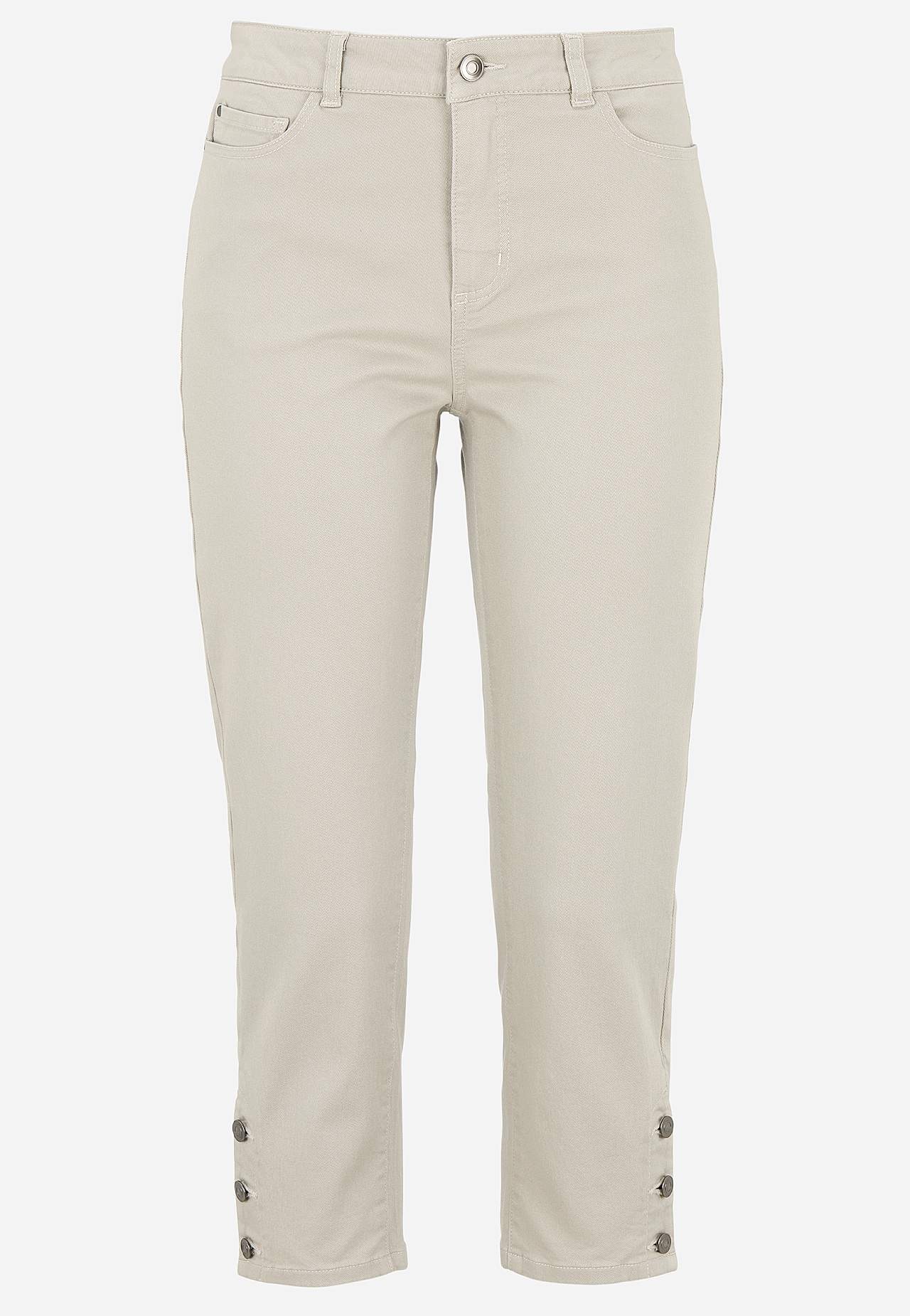 Crop jeans med design med fem lommer