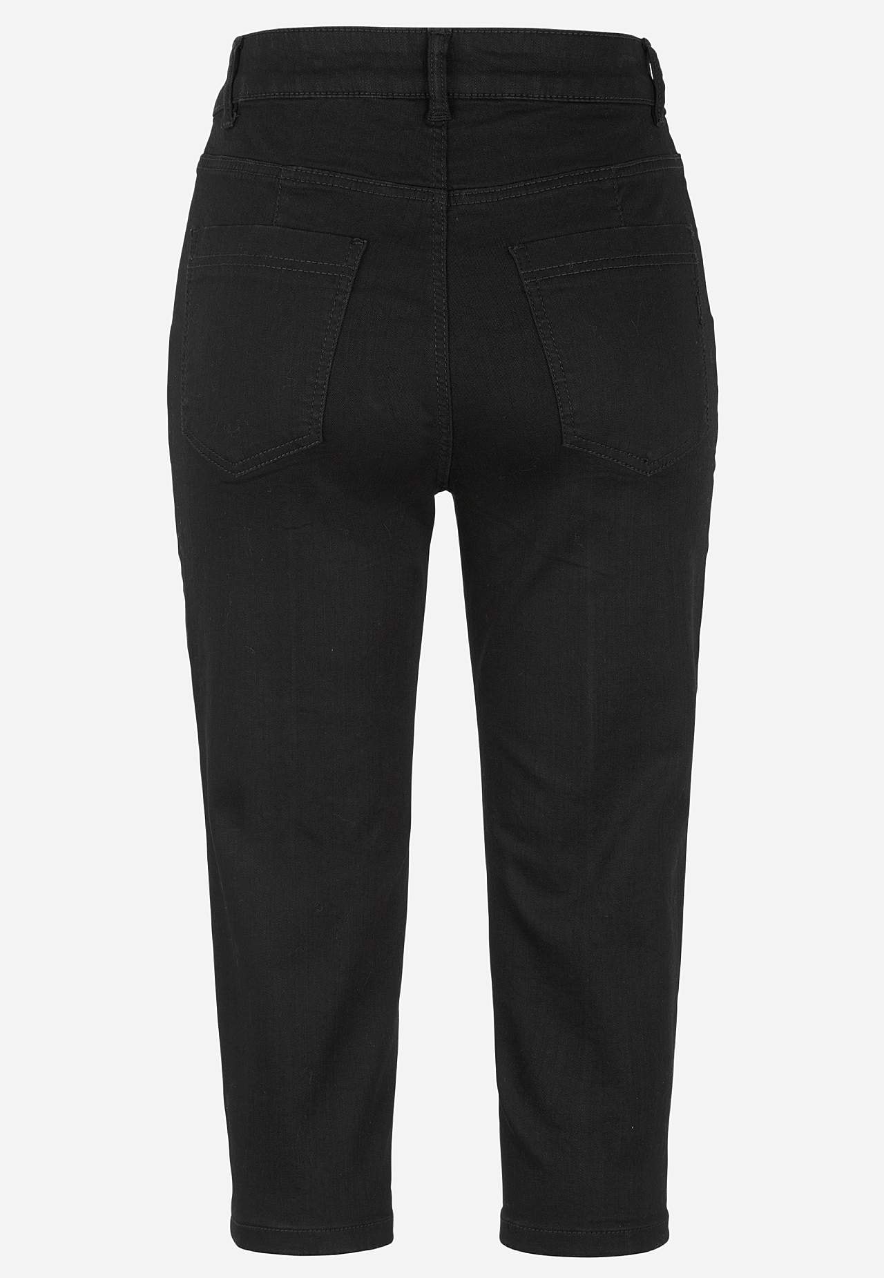 Elastiske crop jeans med syet pressefold