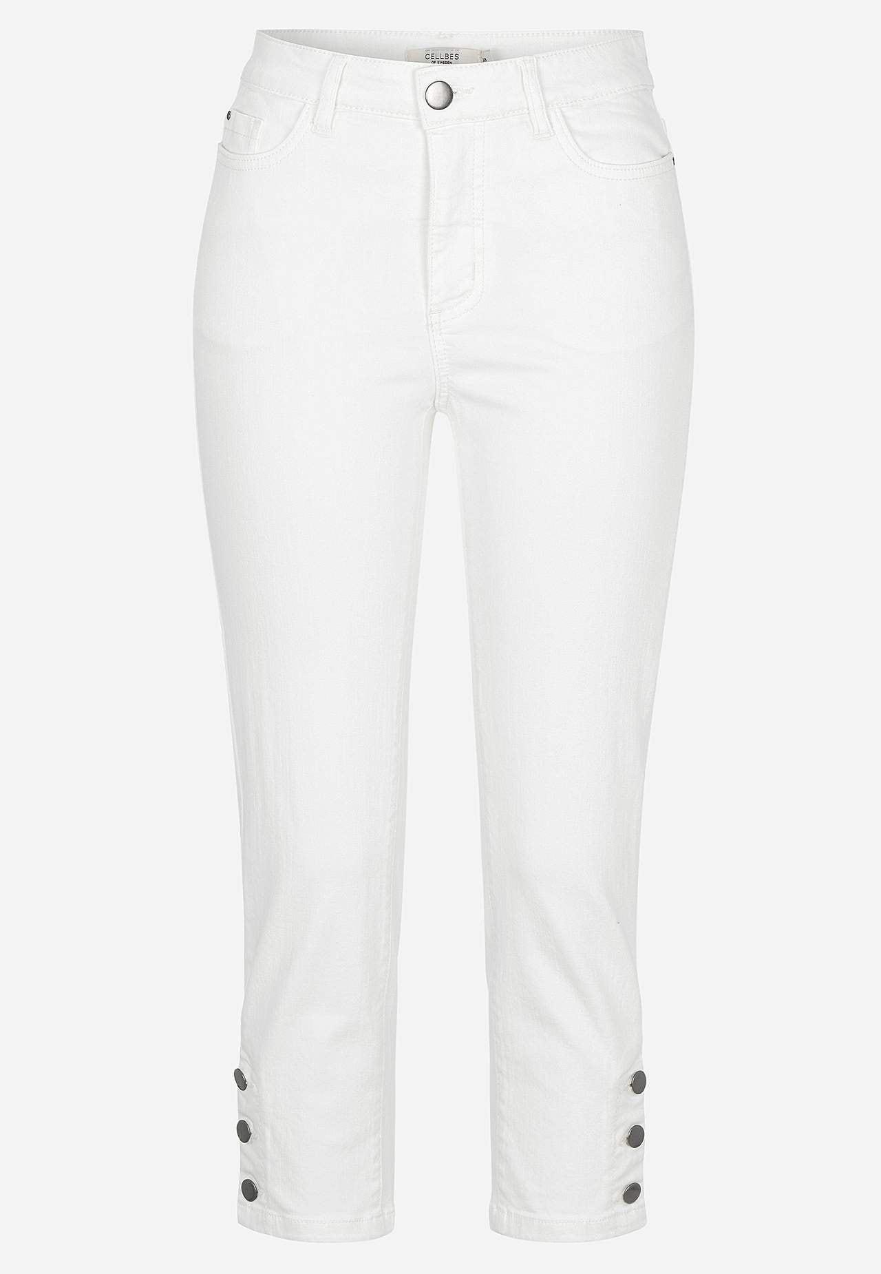 Crop jeans med design med fem lommer