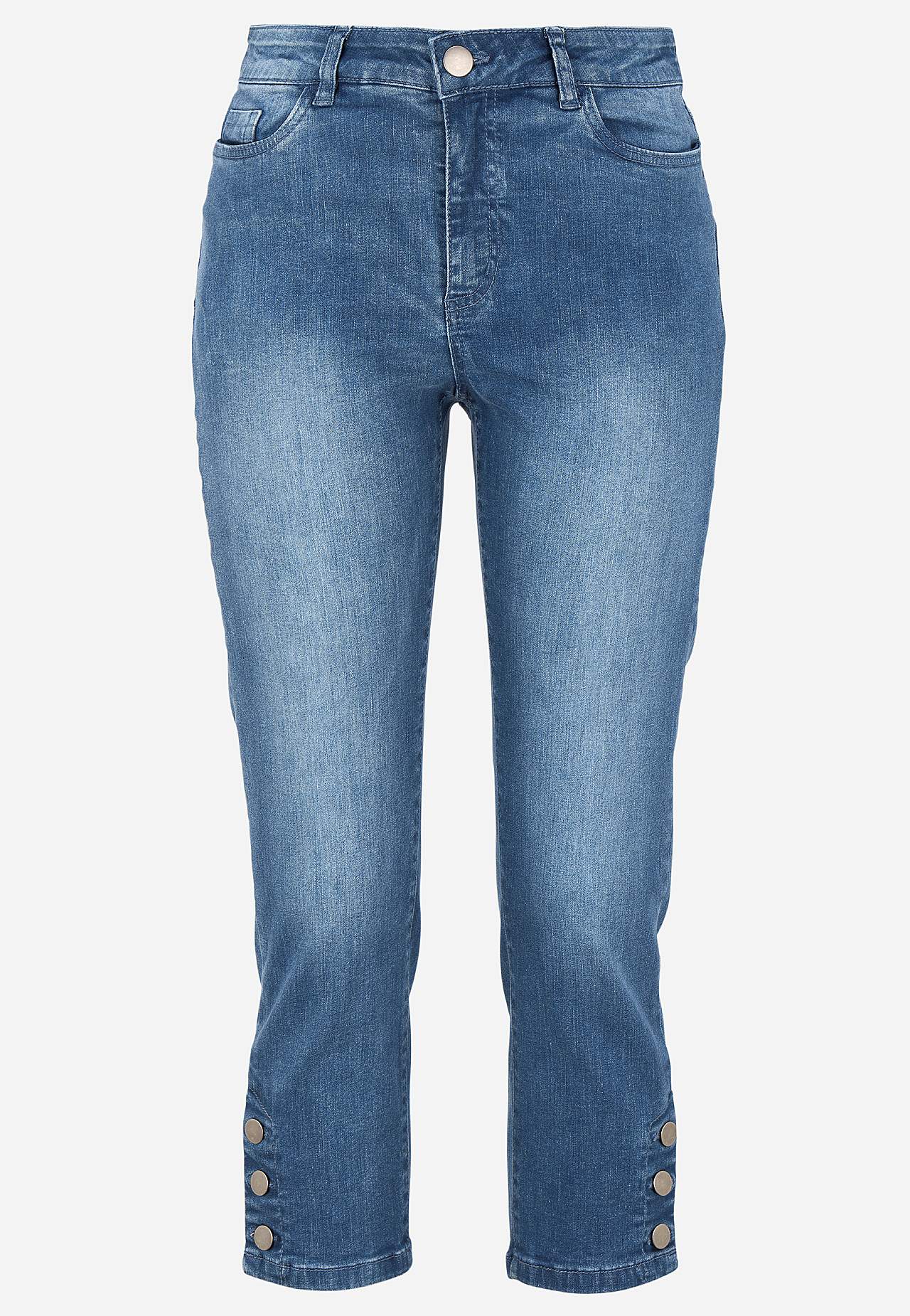 Crop jeans med design med fem lommer