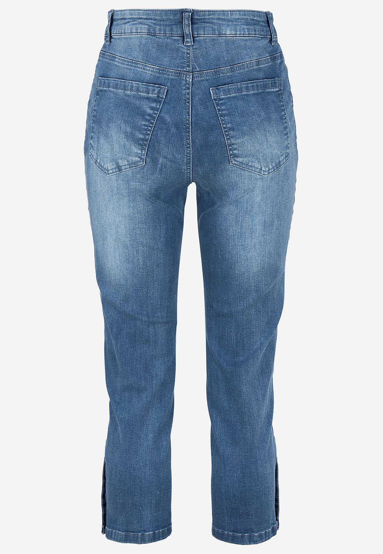 Crop jeans med design med fem lommer