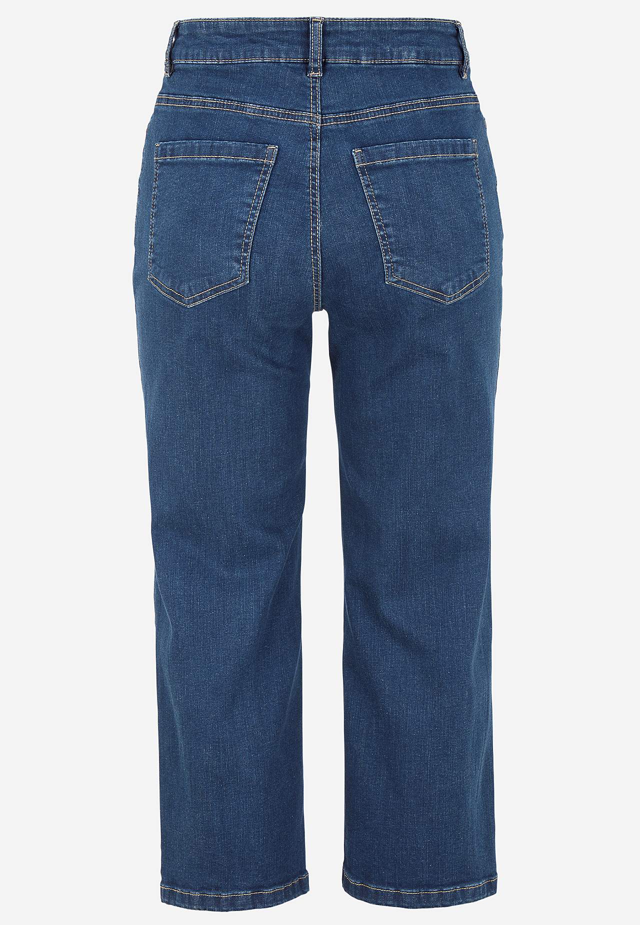 Crop jeans med knaplukning