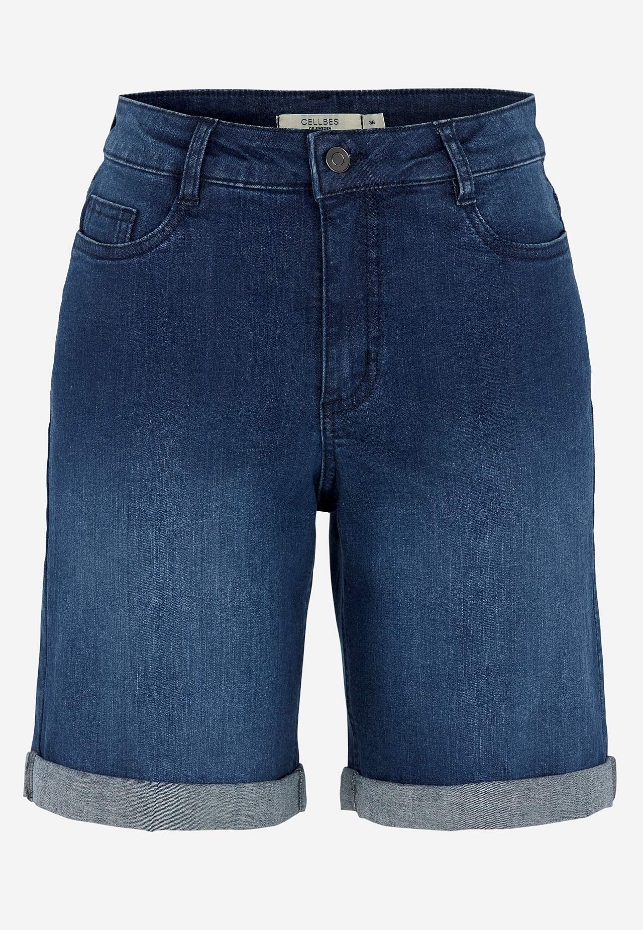 Denimshorts med komfortabelt stræk