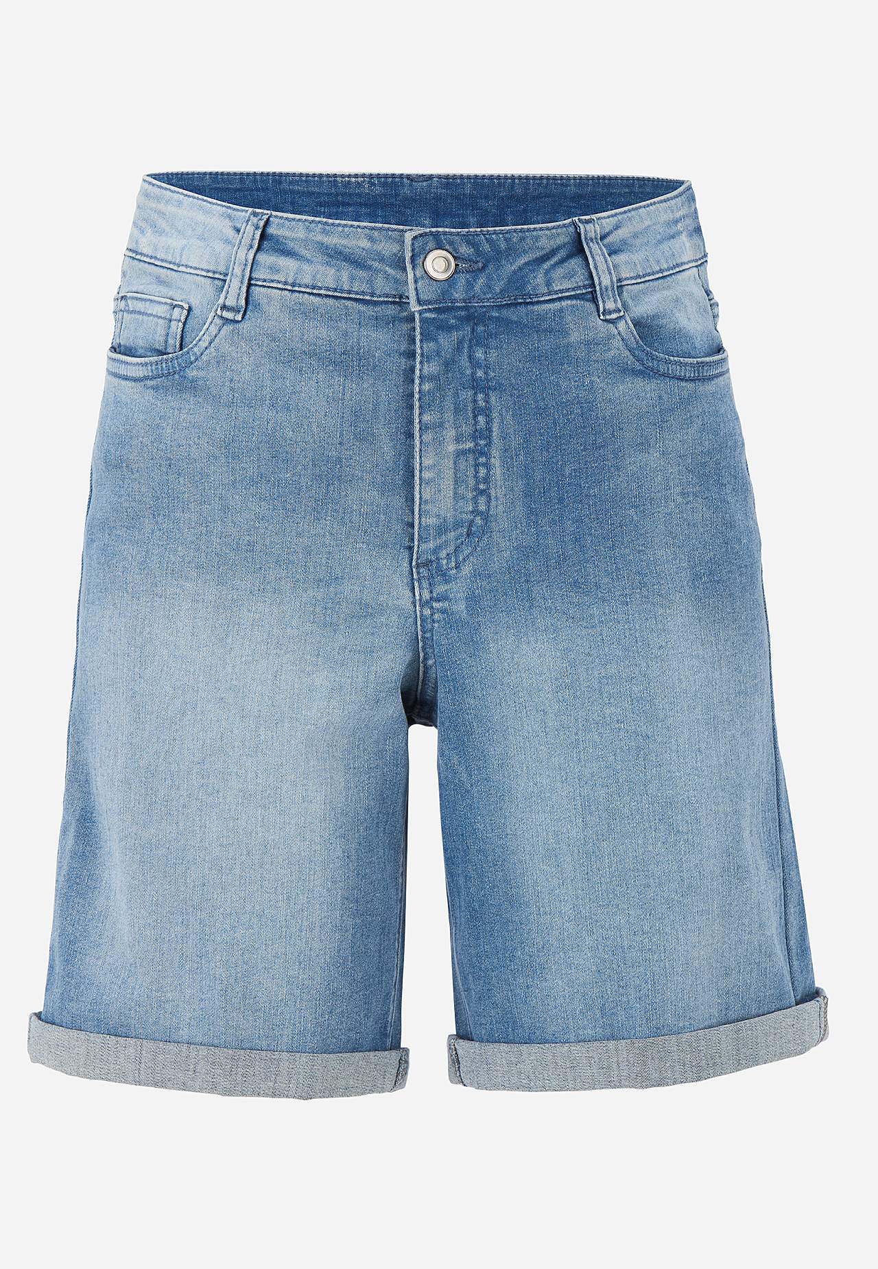 Denimshorts med komfortabelt stræk