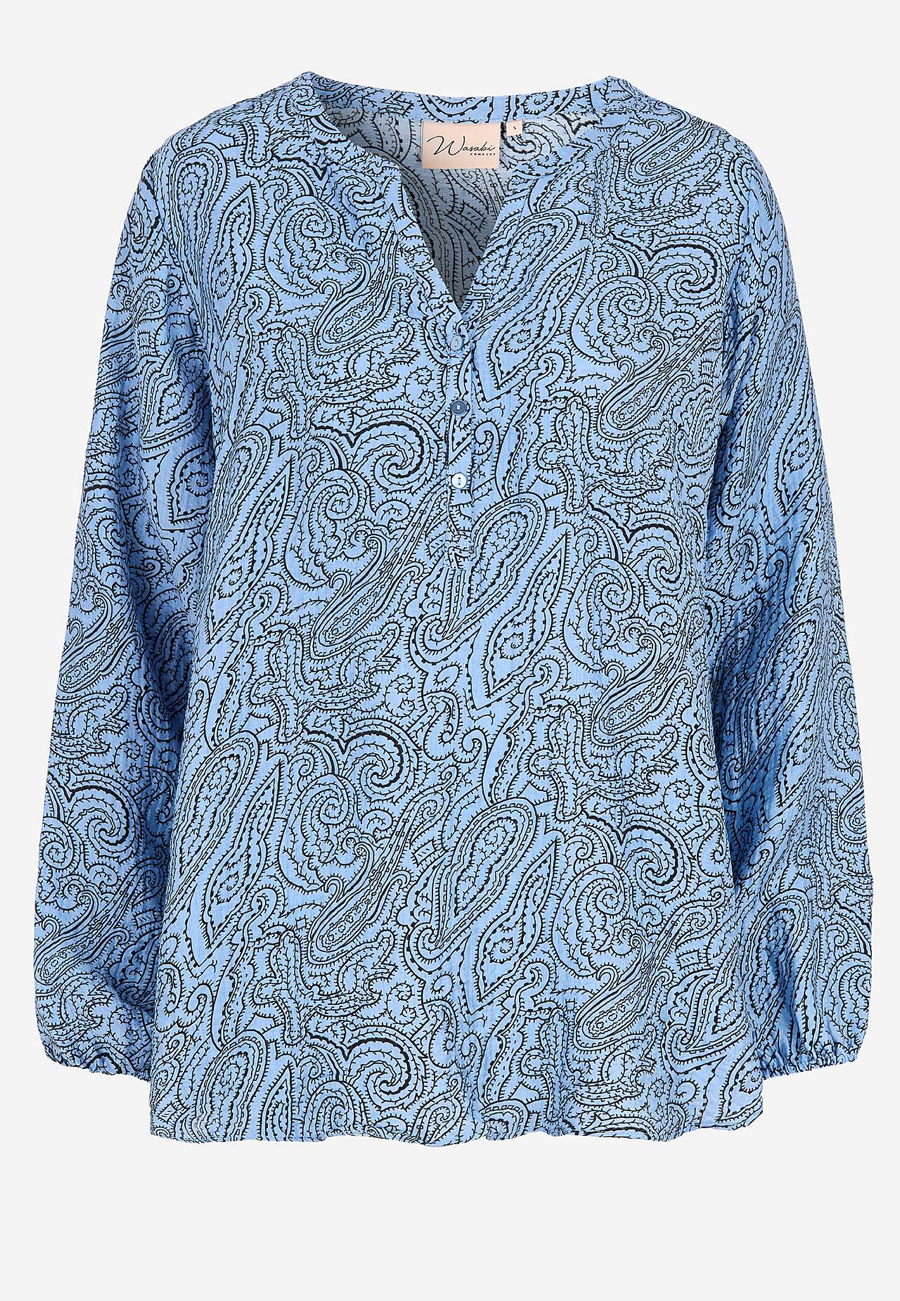 Vævet bluse med paisleymønster