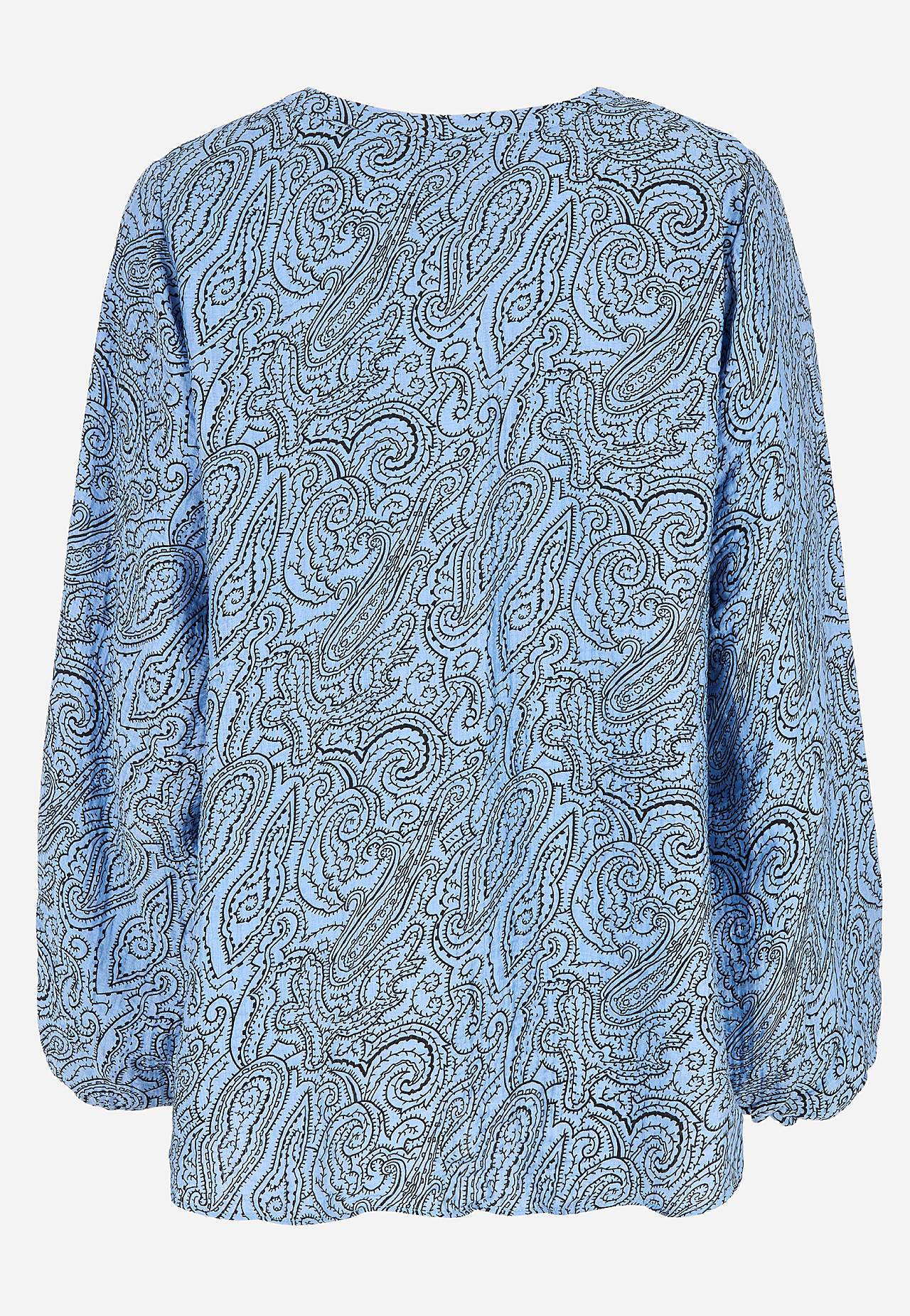 Vævet bluse med paisleymønster