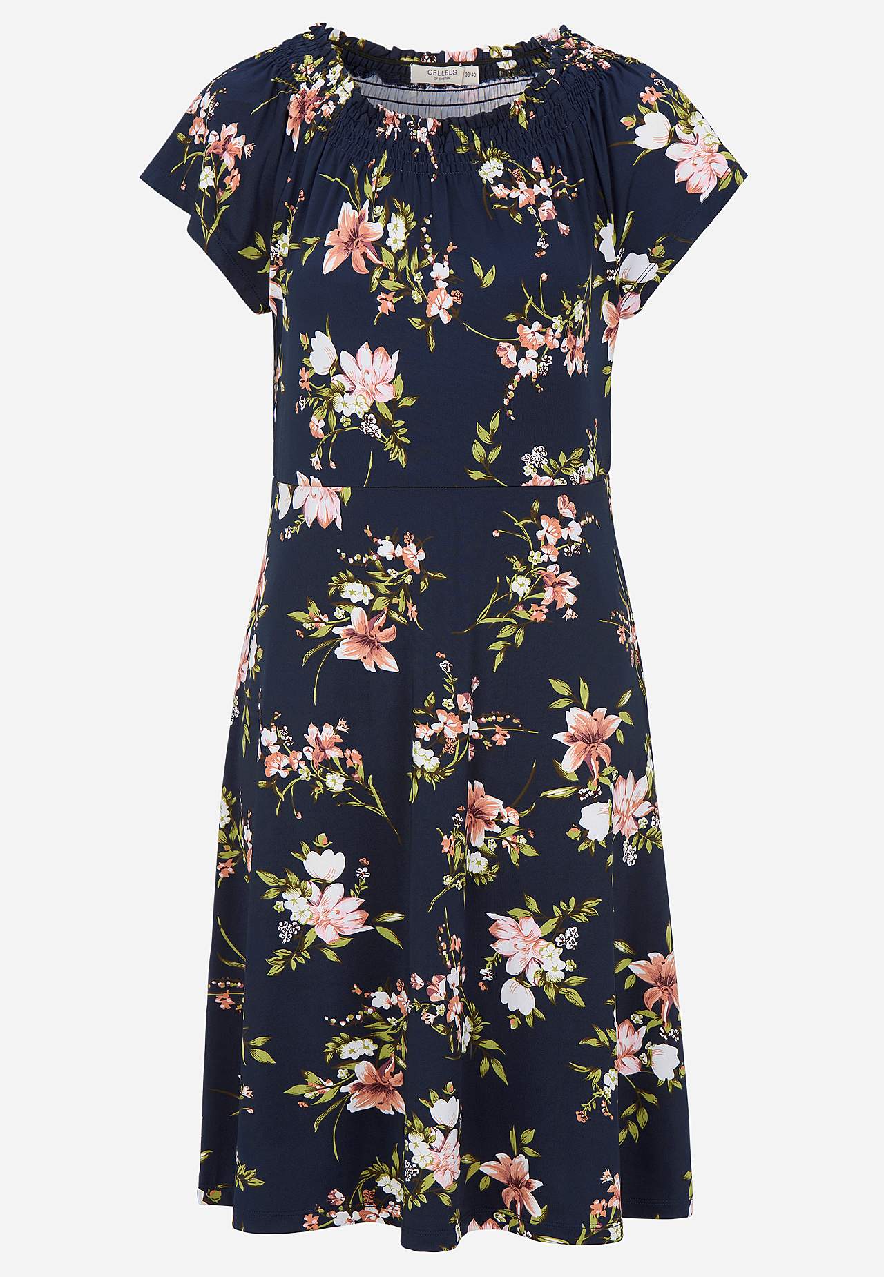 Jerseykjole med et blomstermønster