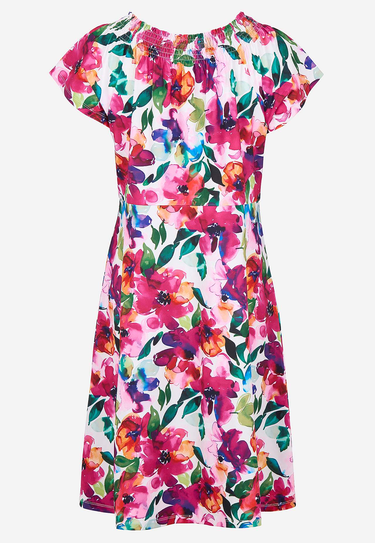 Jerseykjole med et blomstermønster