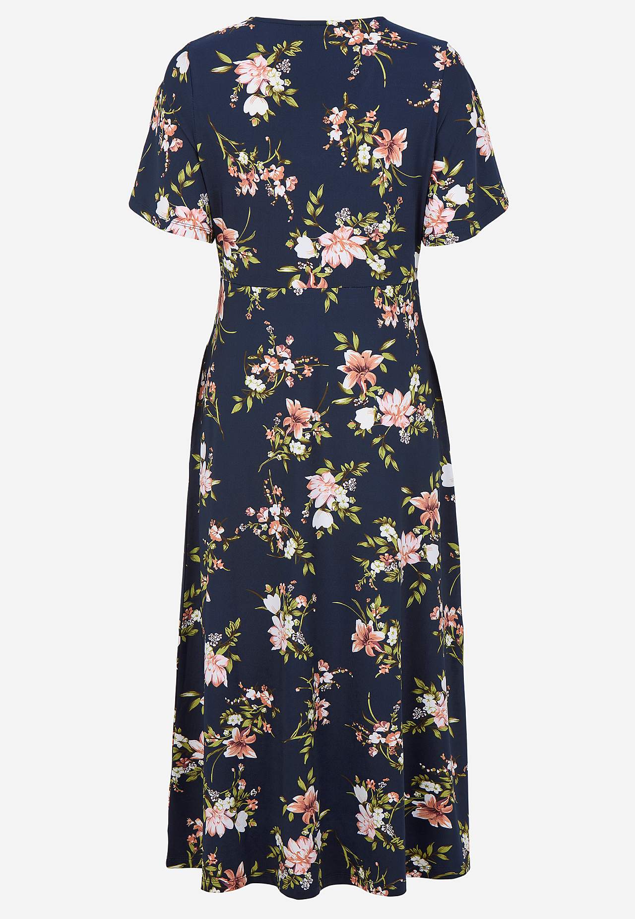 Jerseykjole med et blomstermønster