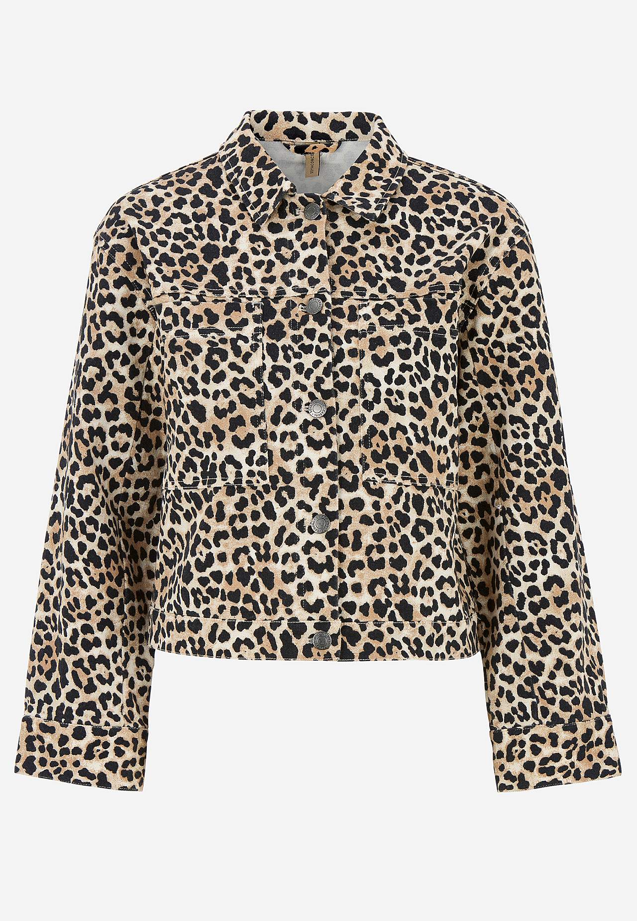 Leopard jeansjakke