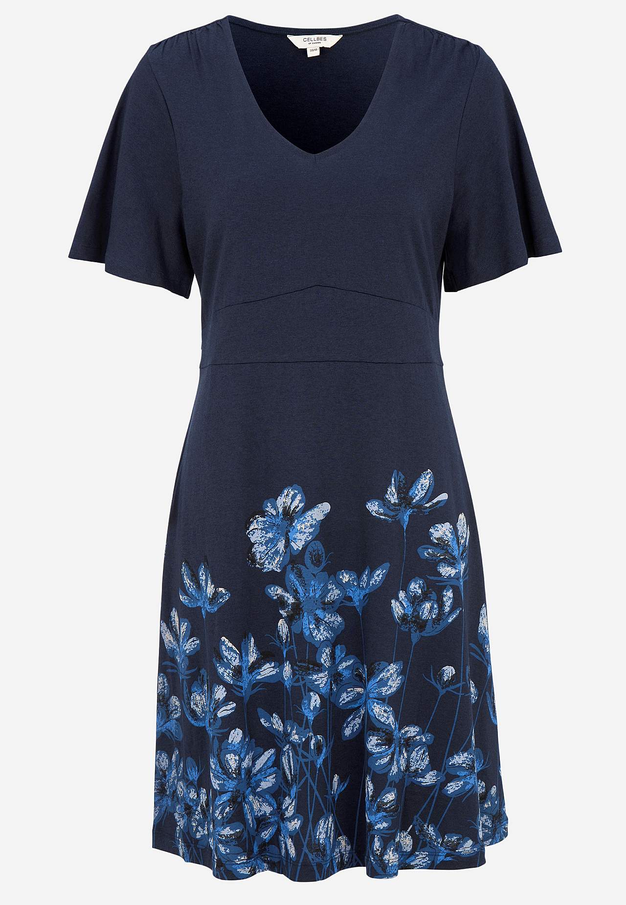 Jerseykjole med blomstermønster
