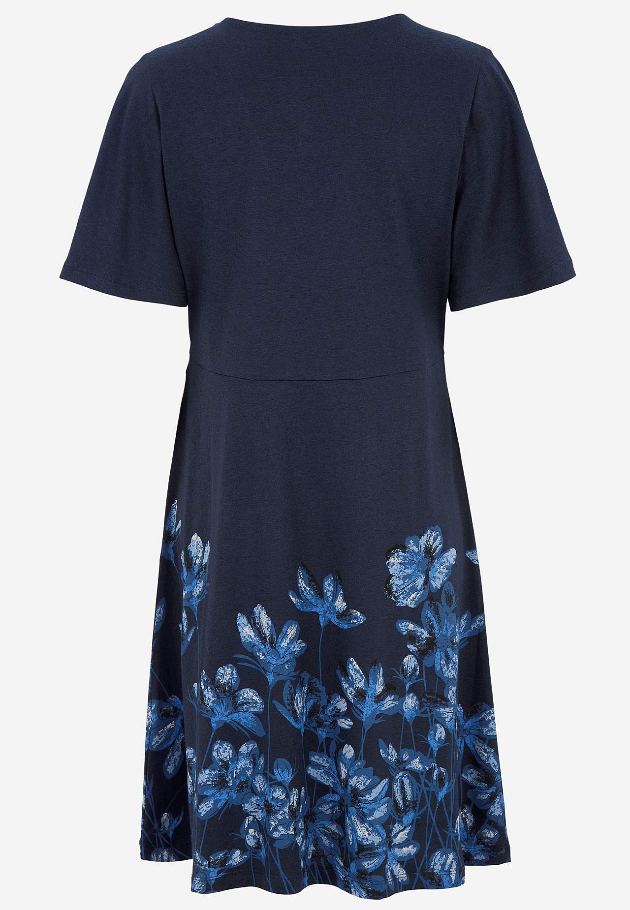 Jerseykjole med blomstermønster