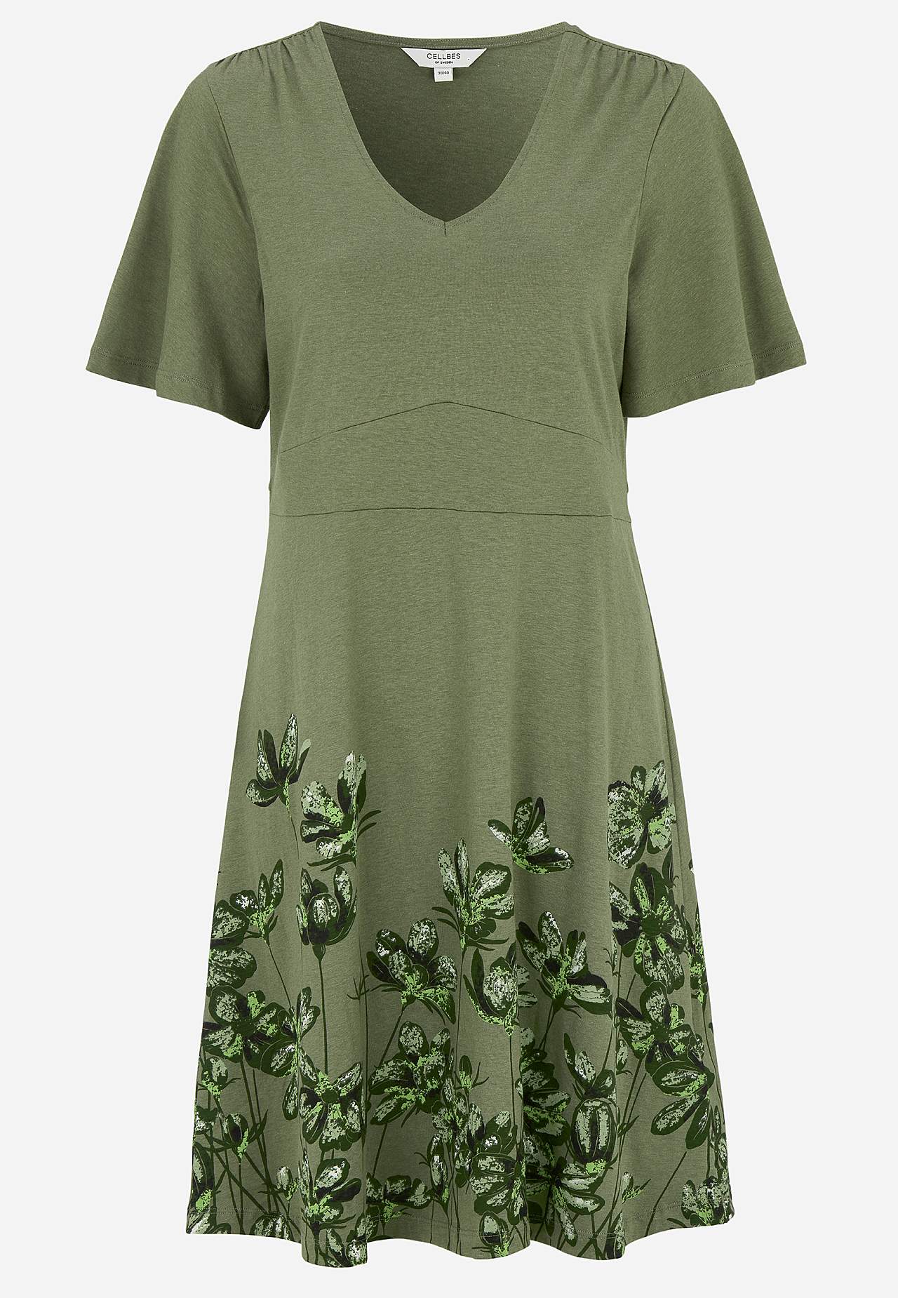 Jerseykjole med blomstermønster