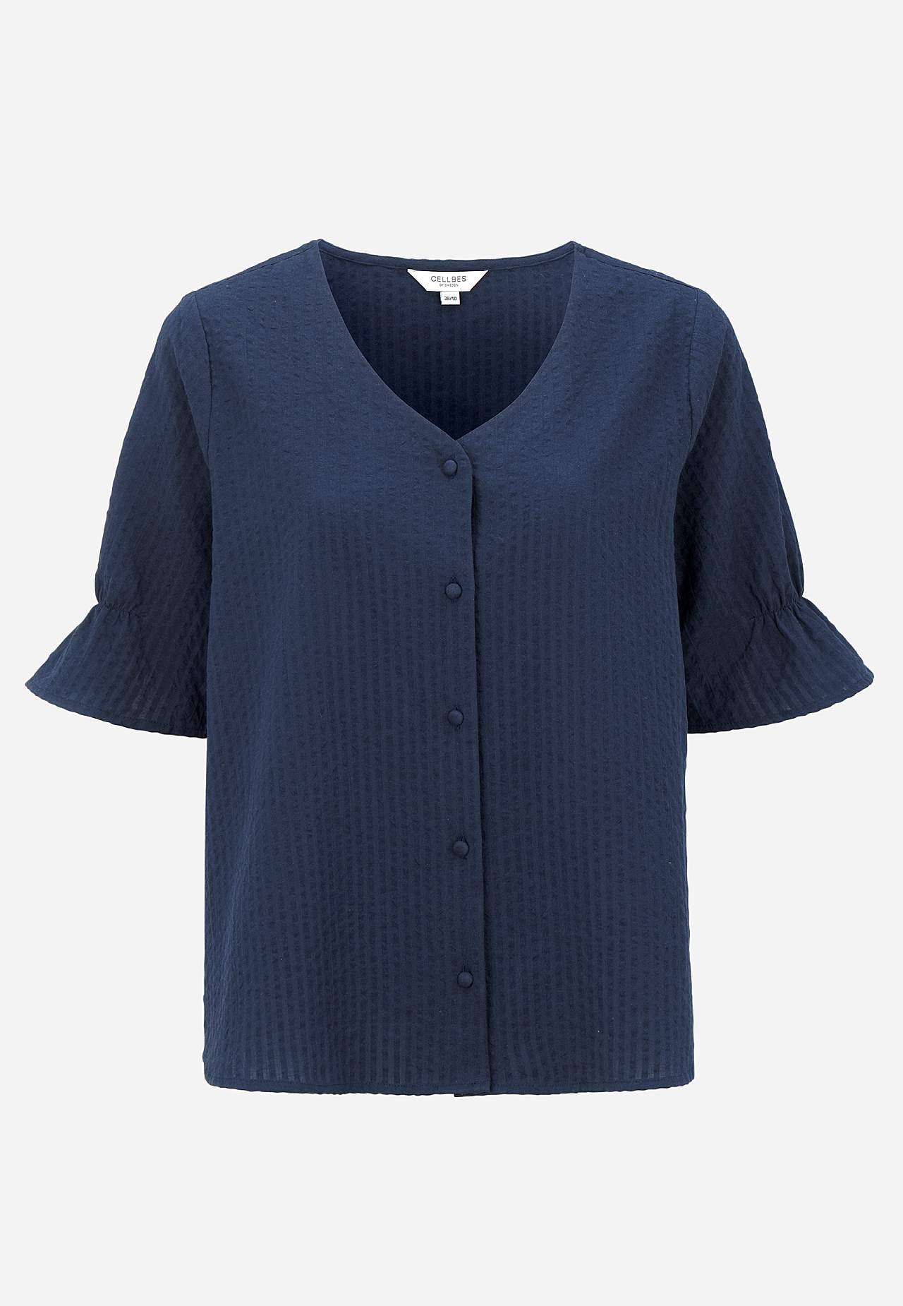 Bluse i seersucker
