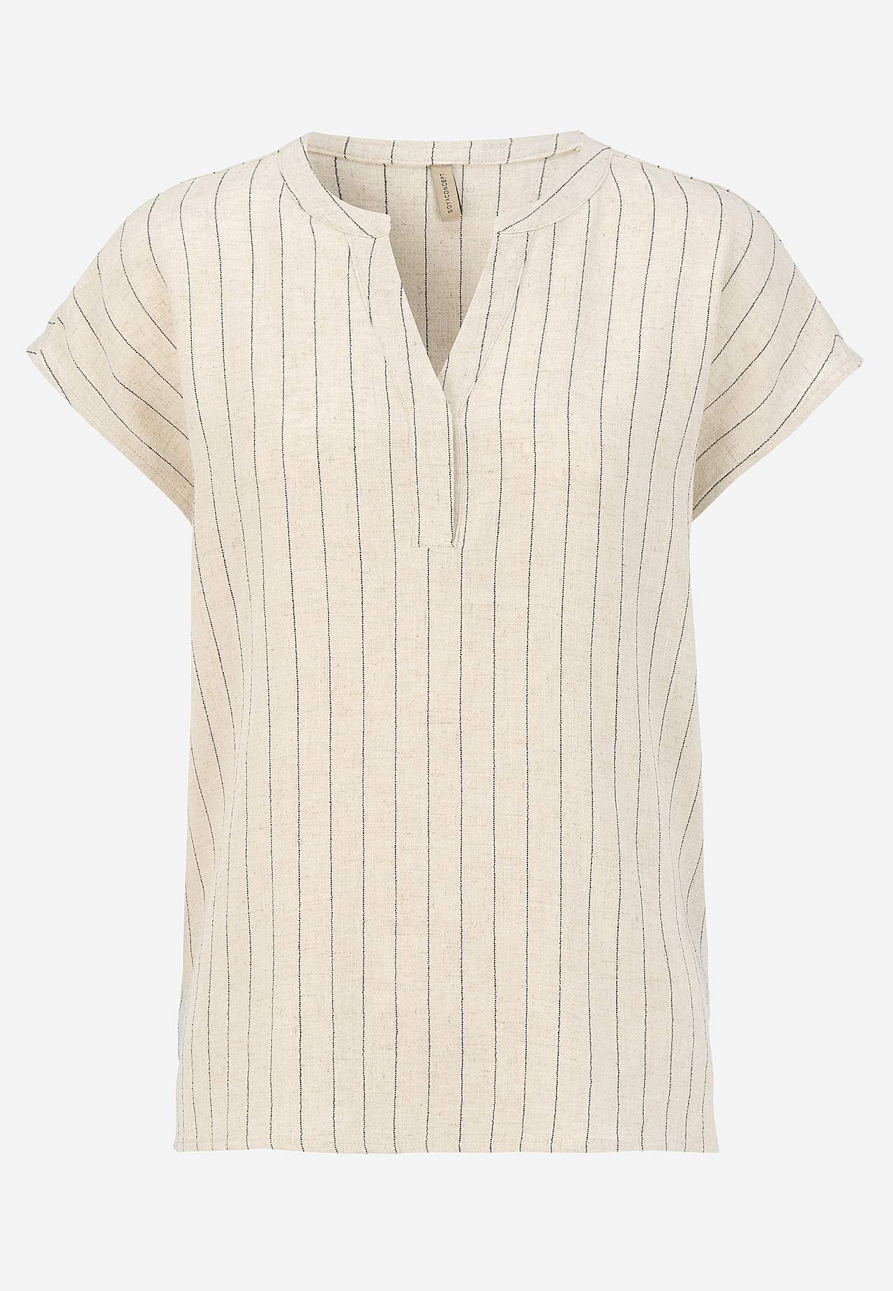 Bluse i viskose- og linnedblanding