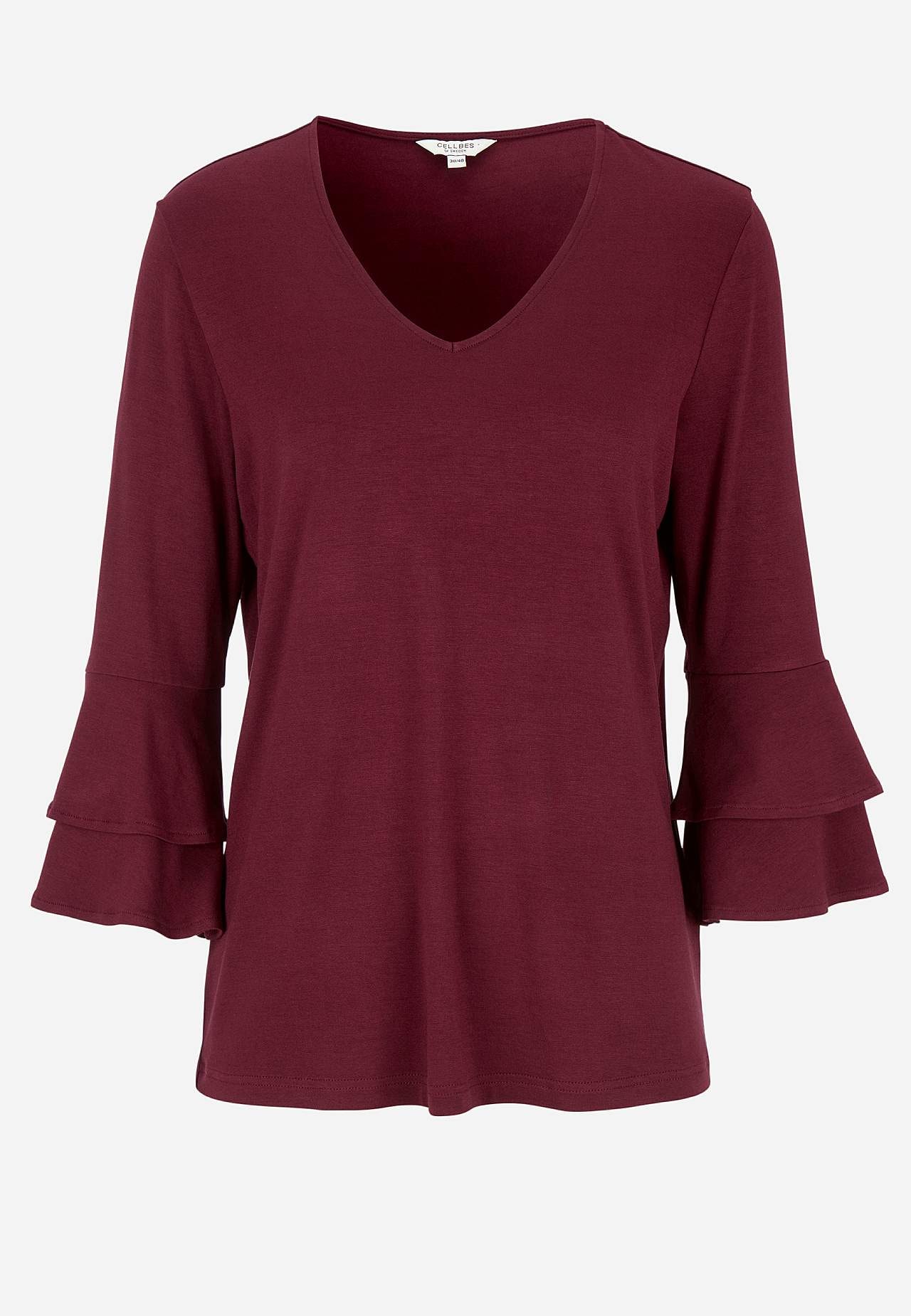 Jerseytop med flagrende ærmer