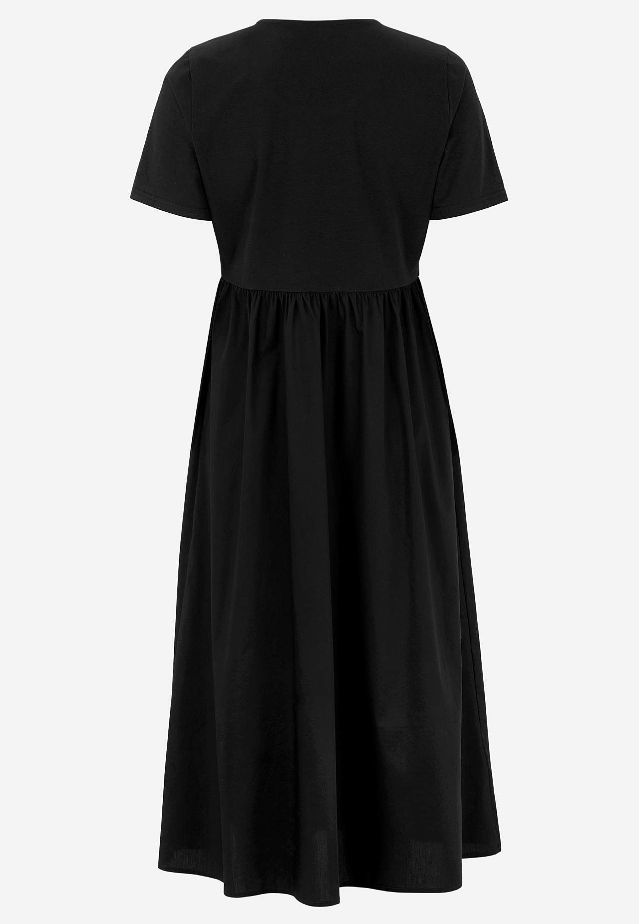 Kjole i poplin og jersey