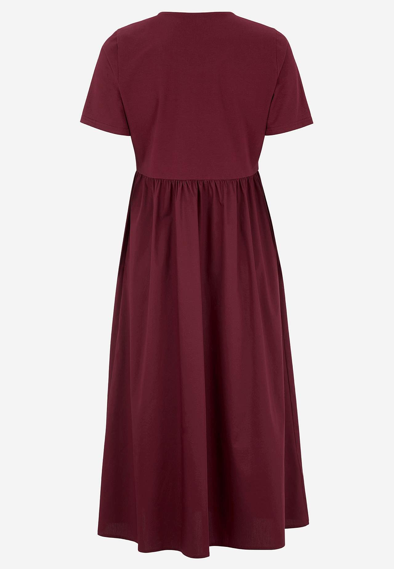 Kjole i poplin og jersey