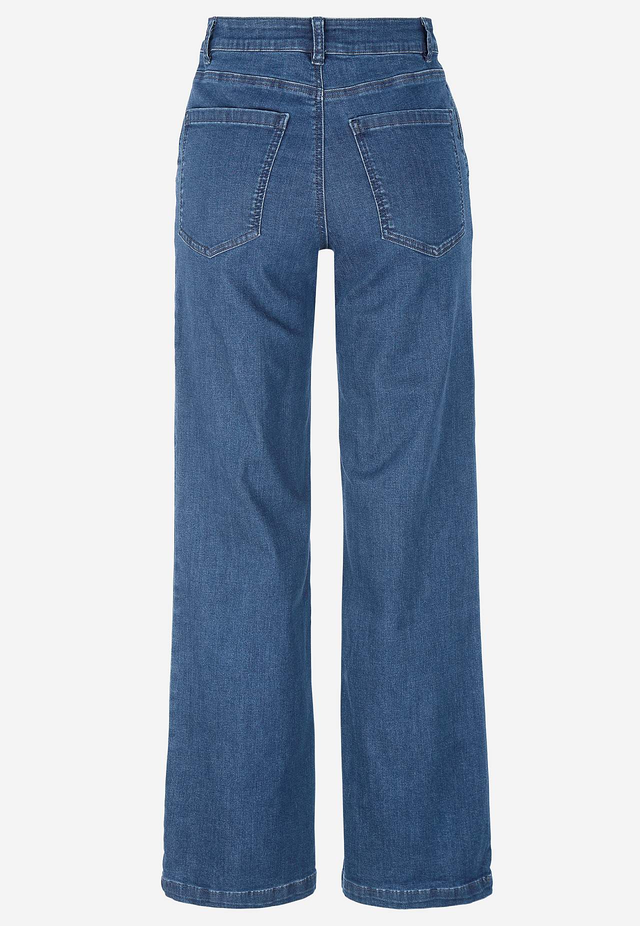 Brede jeans med syede pressefolder Mia