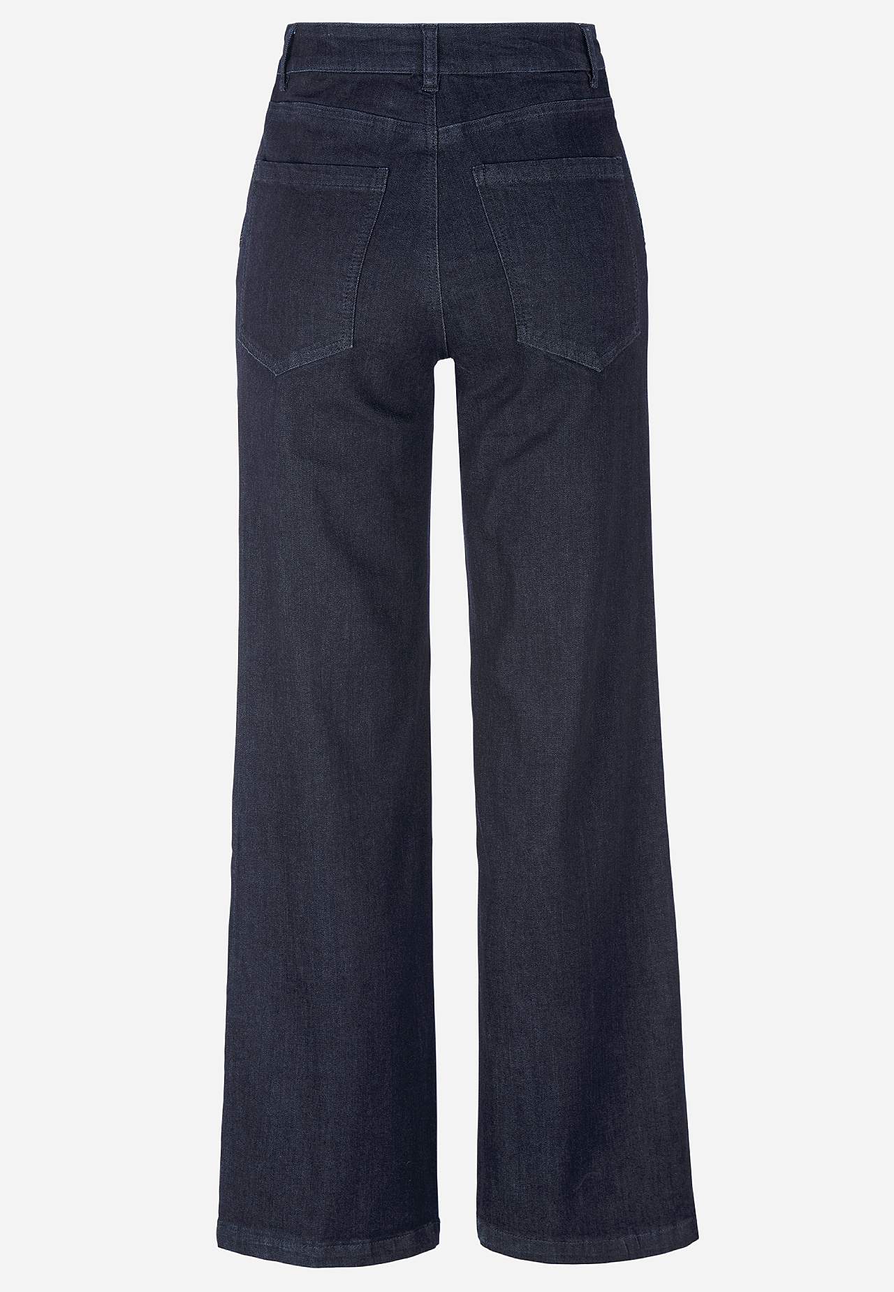 Brede jeans med syede pressefolder Mia