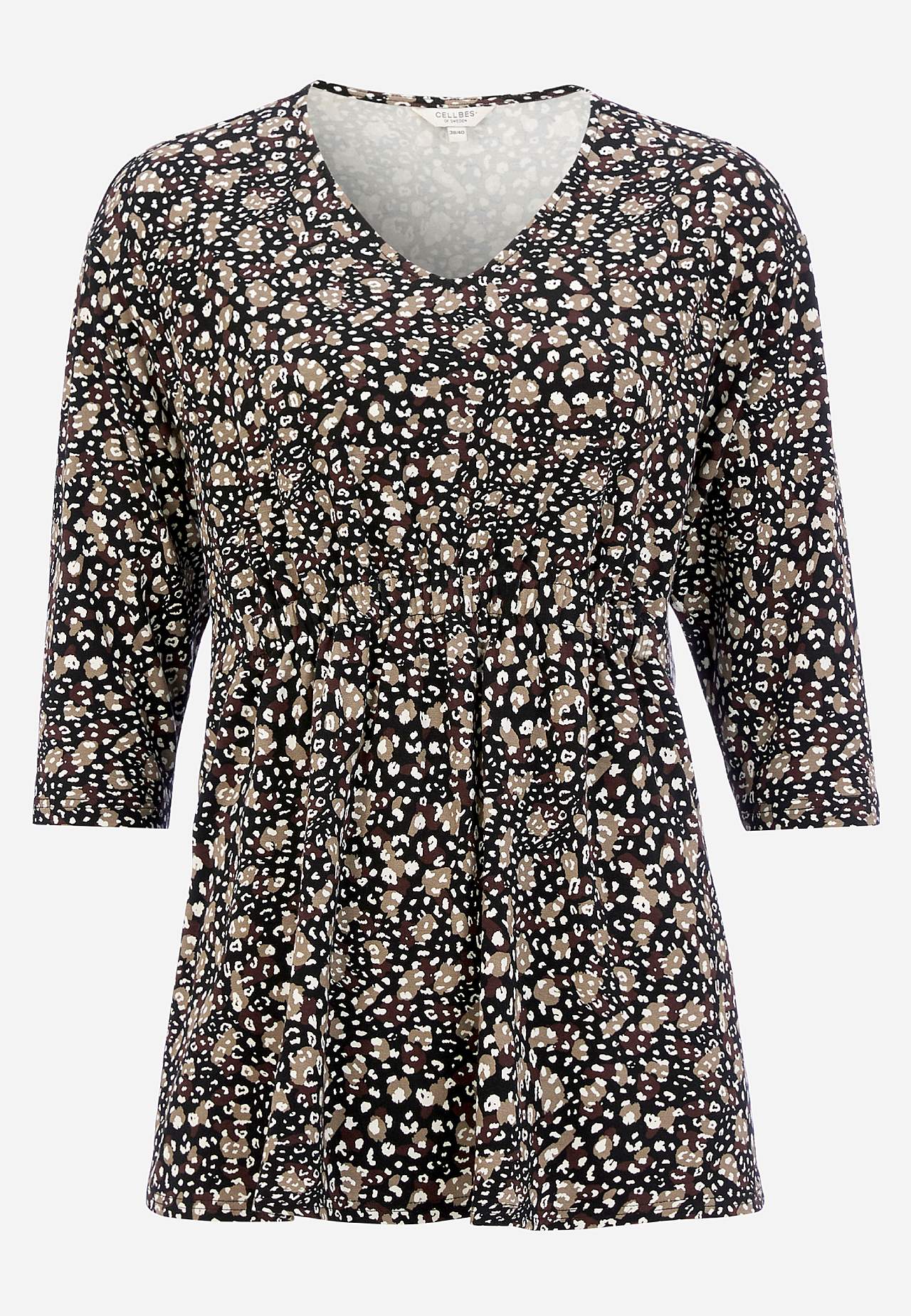 Jerseytop med 3/4 ærme