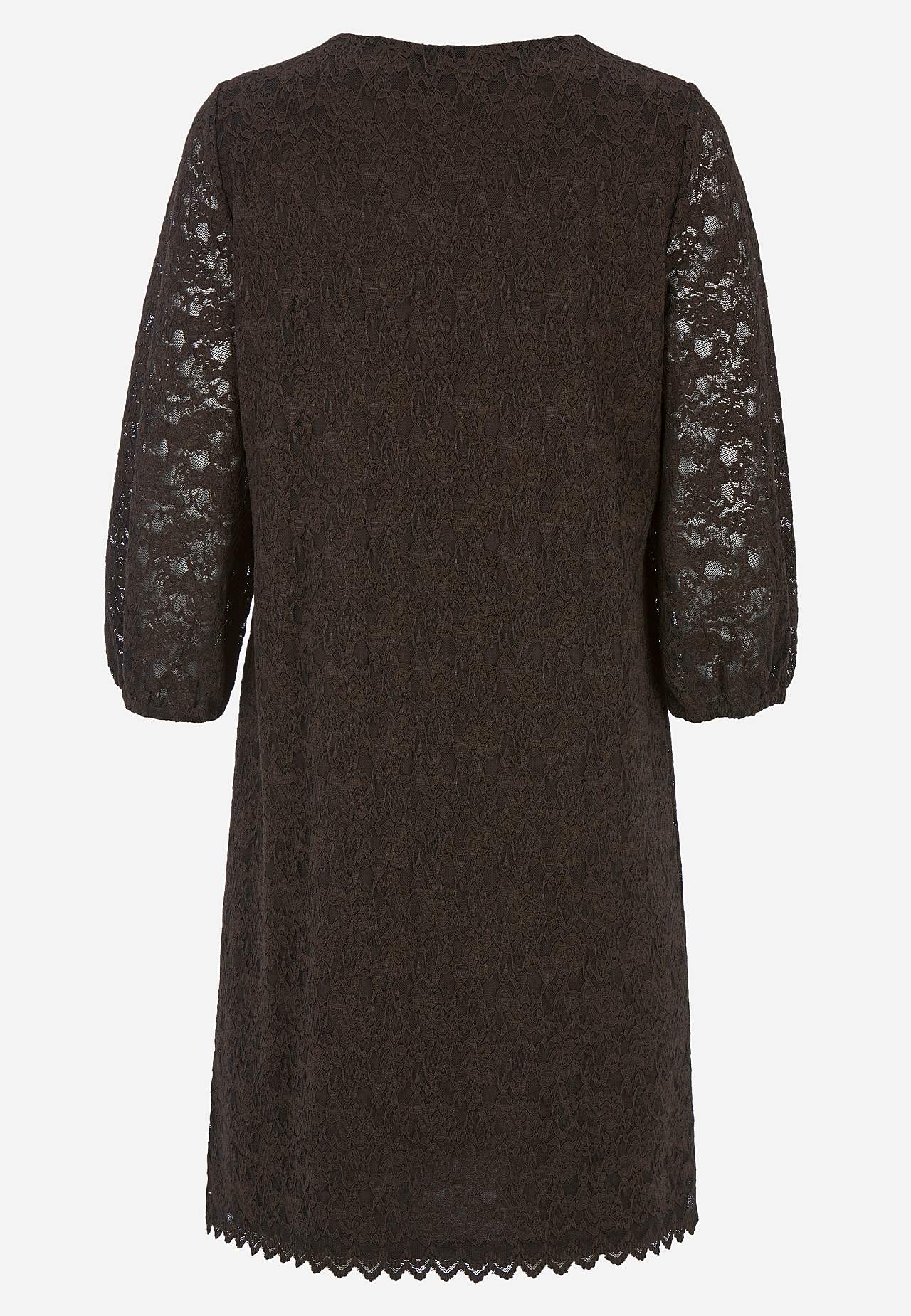 V-udskåret blondekjole