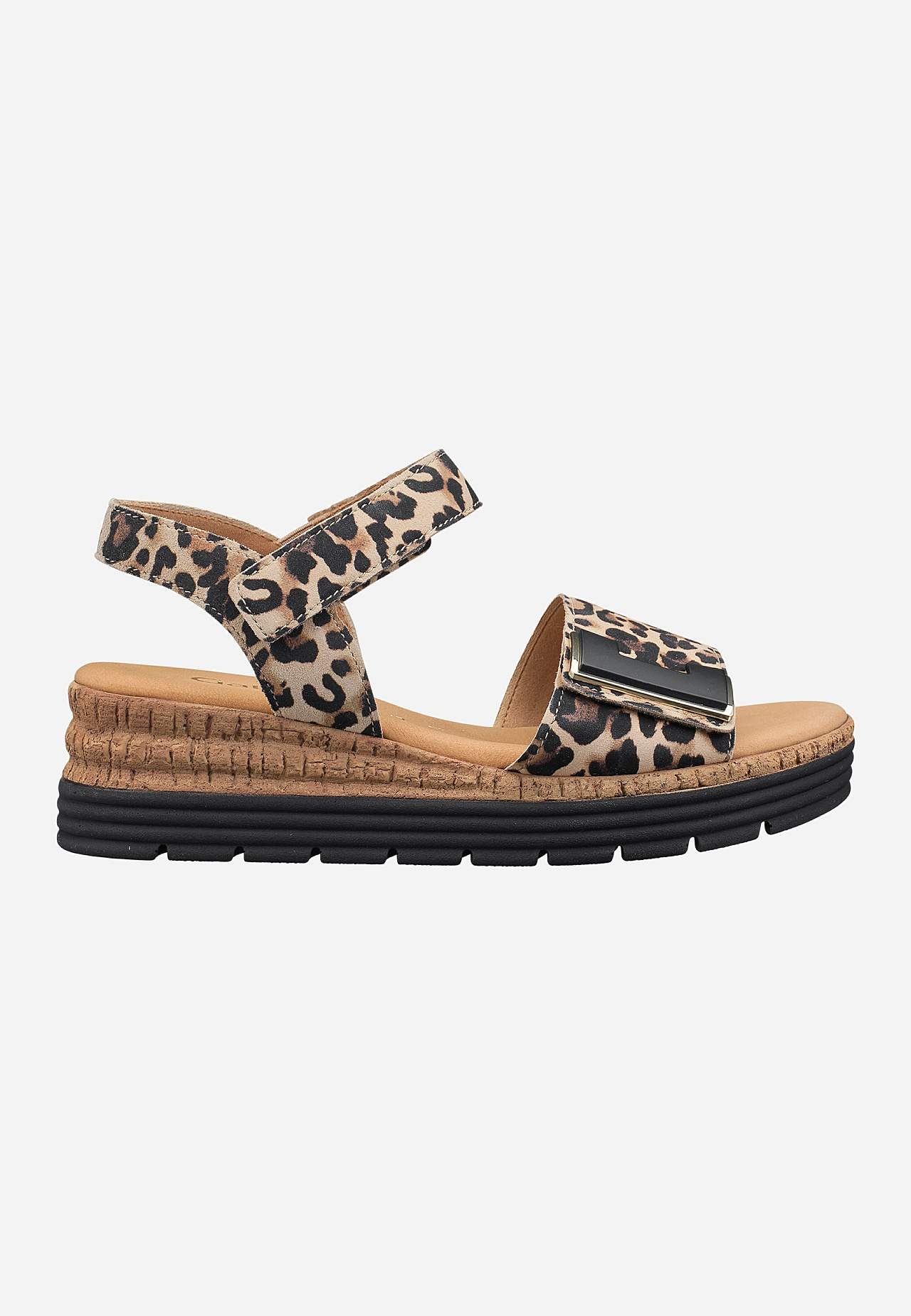 Lædersandal med velcrolukning