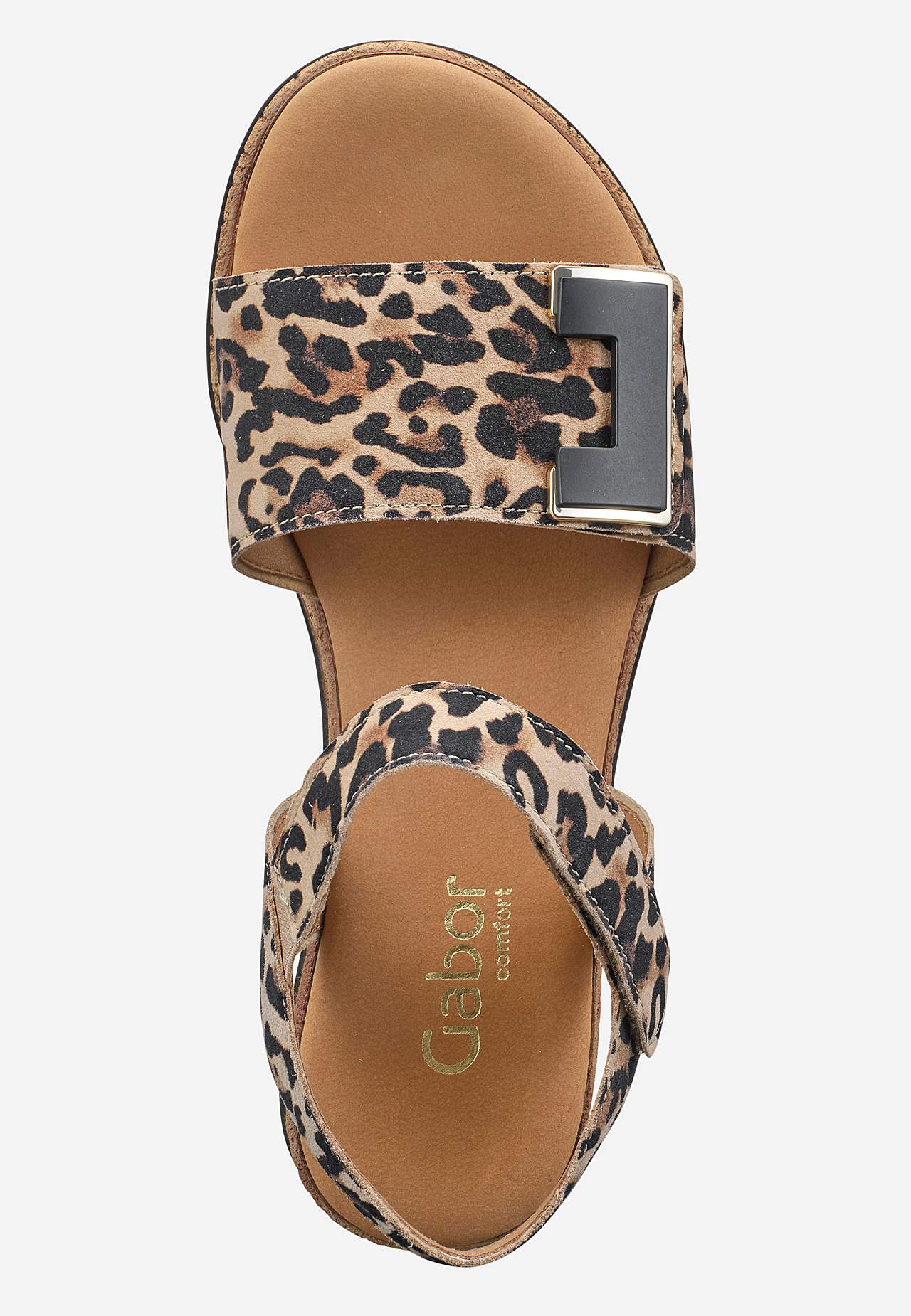 Lædersandal med velcrolukning