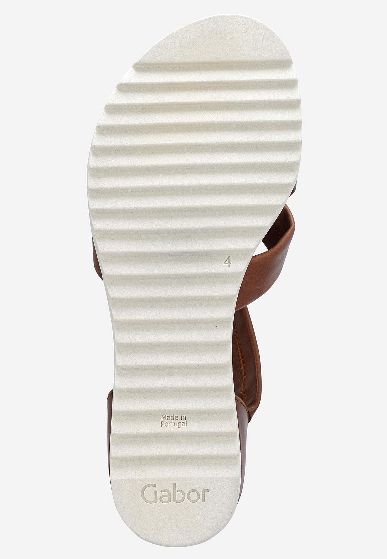 Lædersandal med dækket hæl