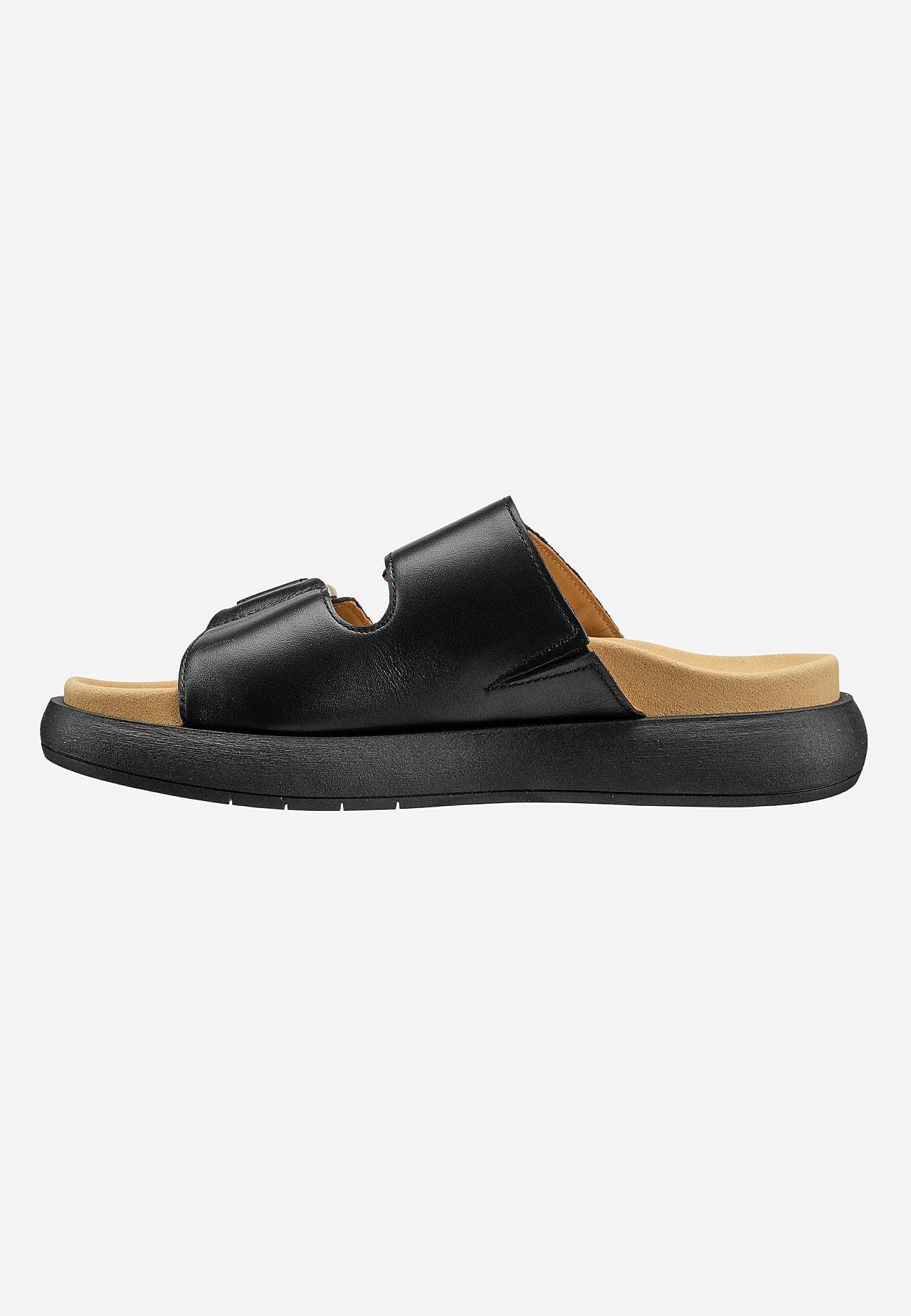 Lædersandal med spænder