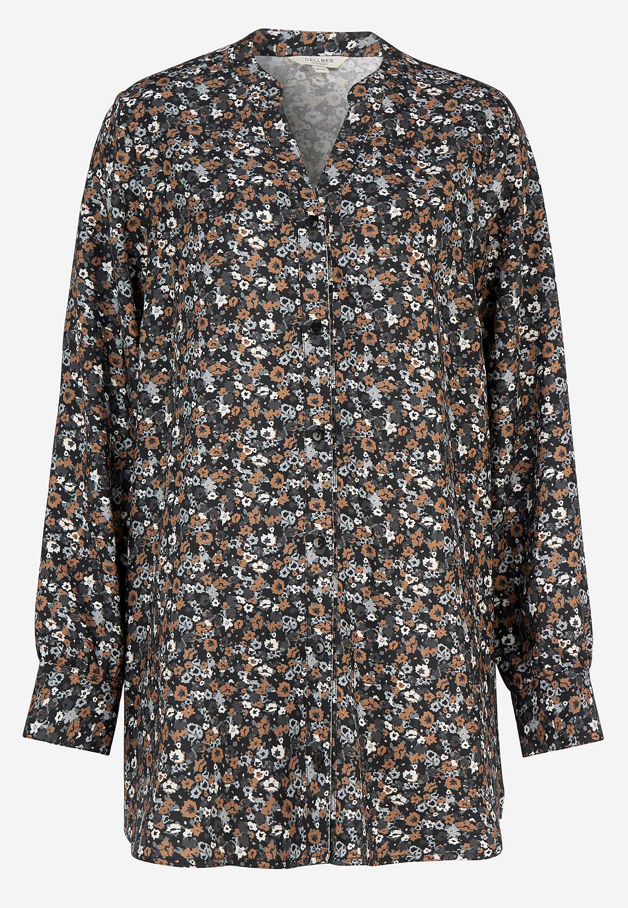 Vævet tunika med knapper