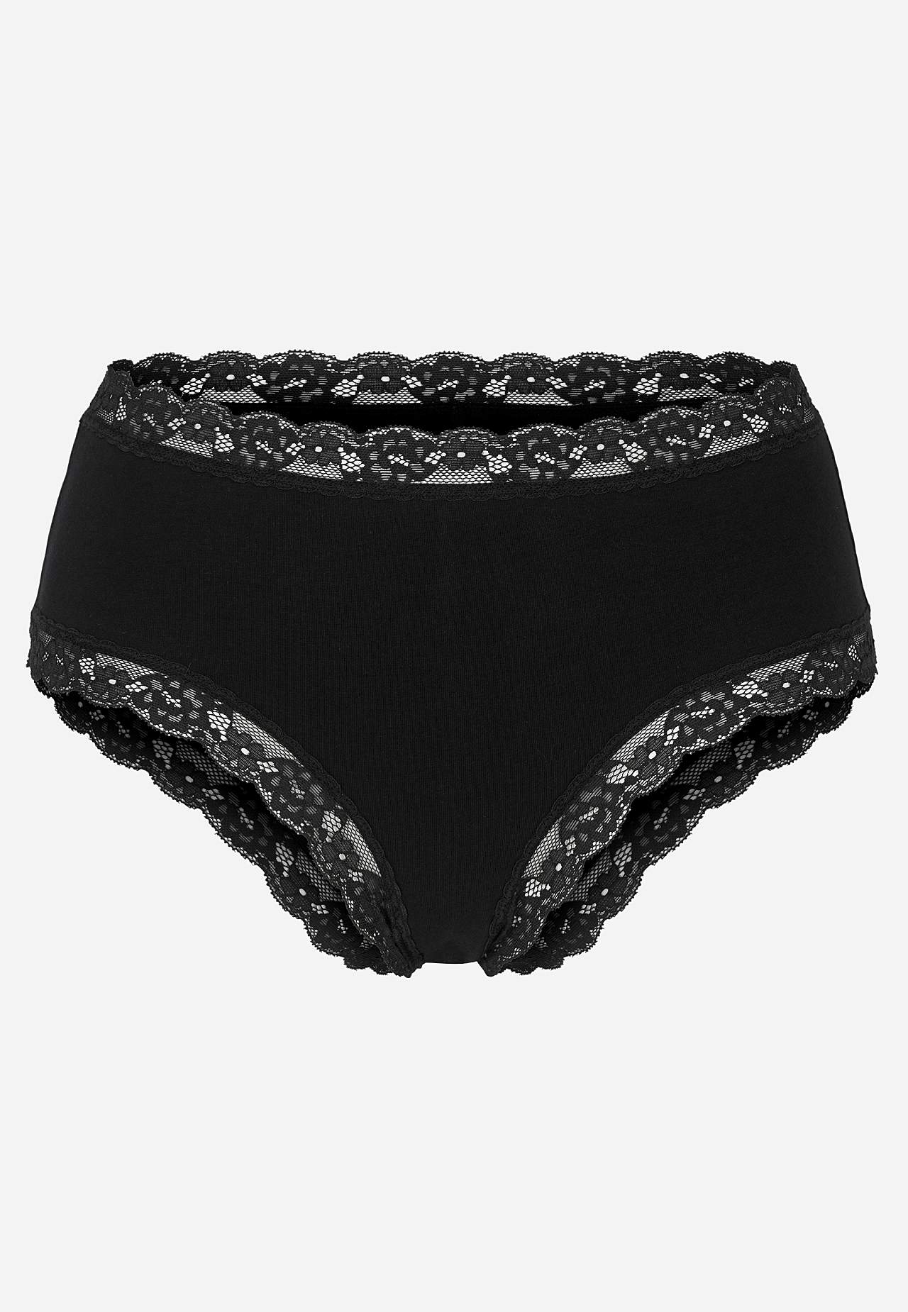 Bomuldstrusse med blondekant 3-pak 3-pack