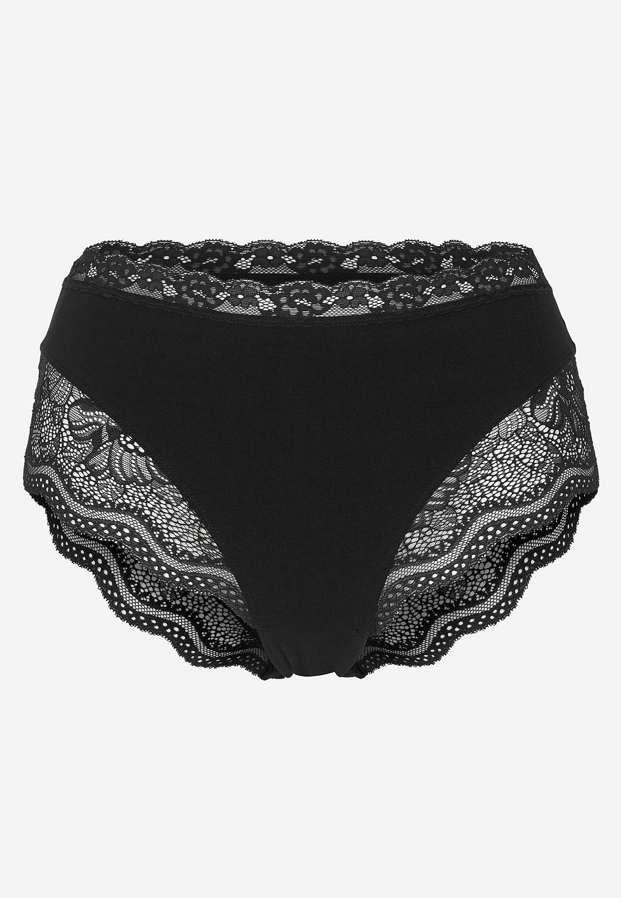 Trusse i bomuld med blondekant 3-pack