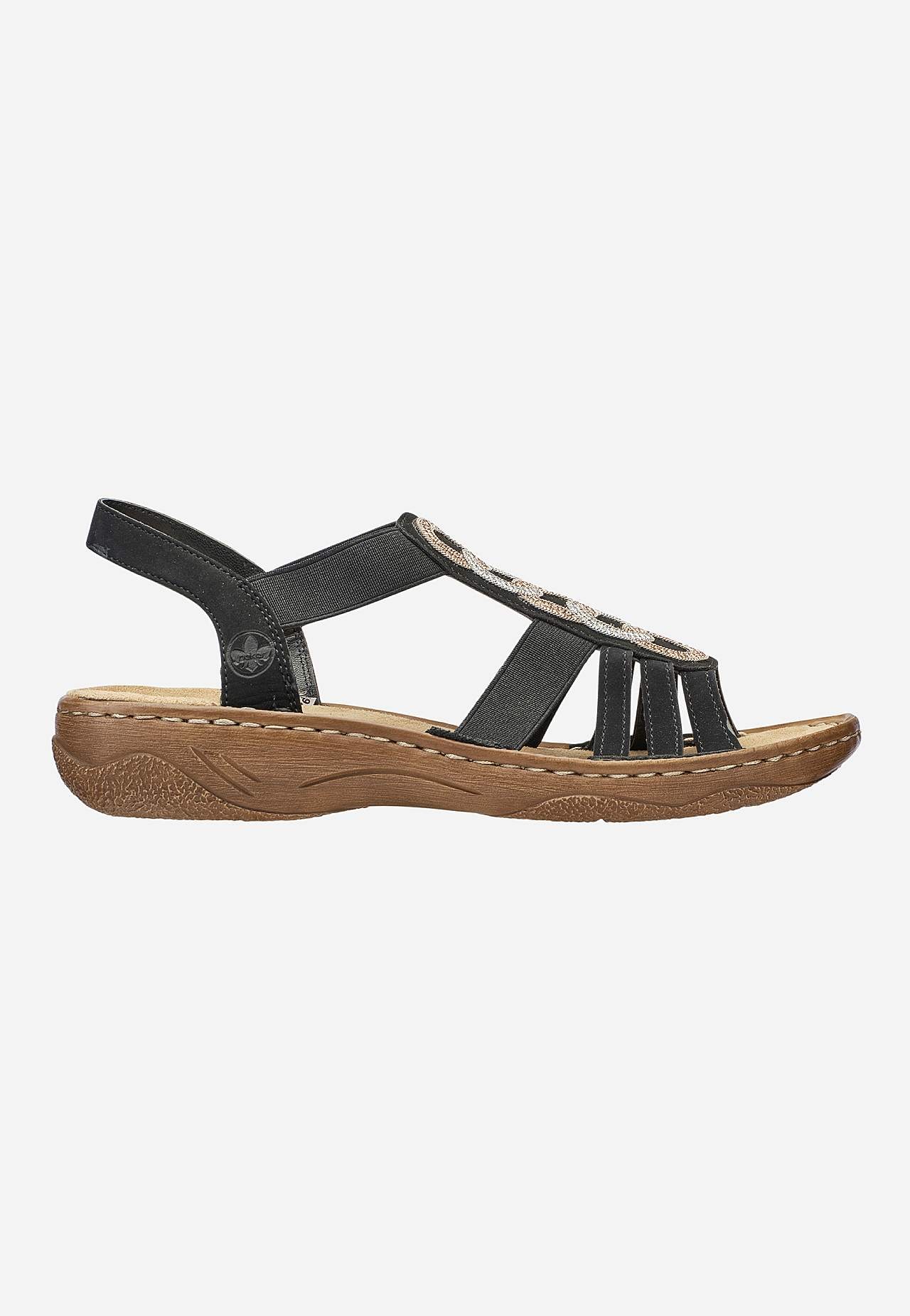 Sandal med elastikremme