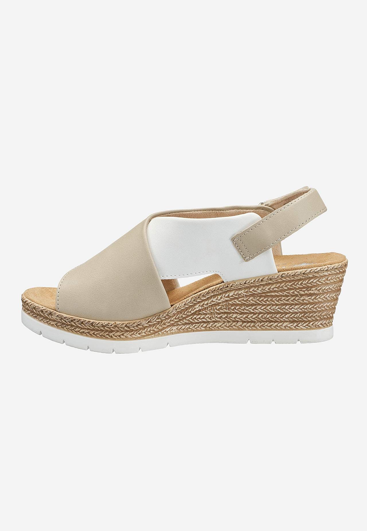 Sandal med hæl med justerbar velcrolukning