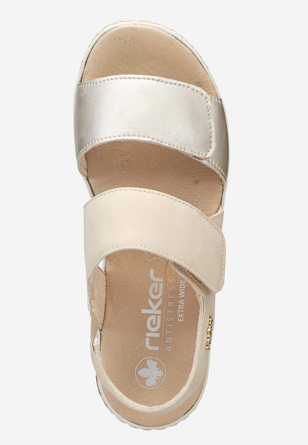 Lædersandal med wedgehæl