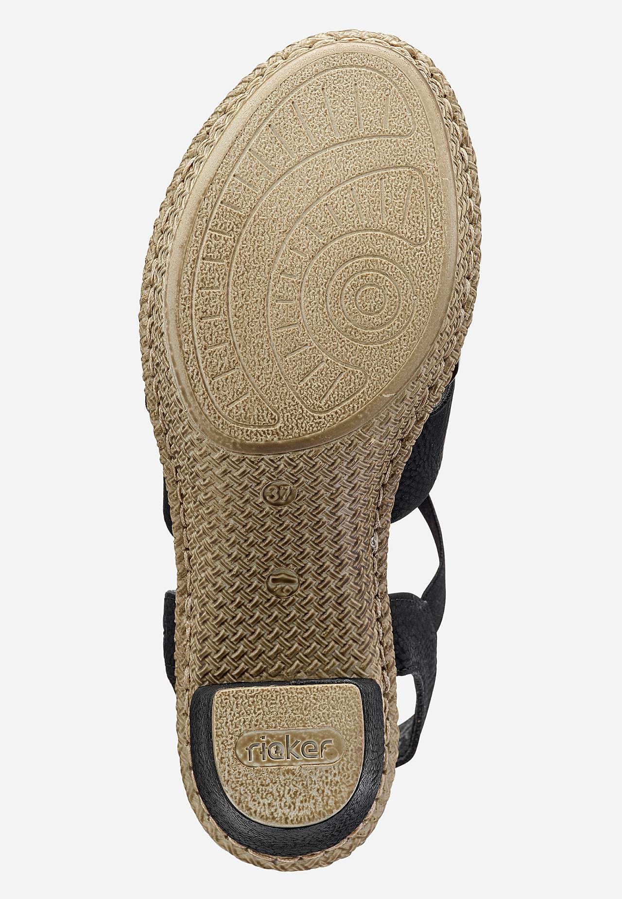 Sandal med hæl med dekorative remme