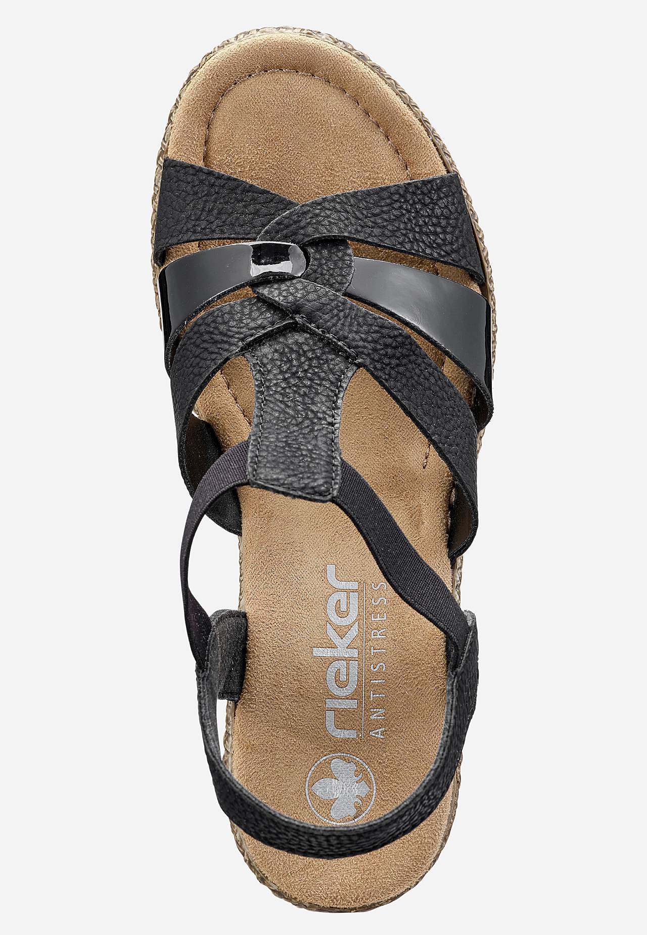 Sandal med hæl med dekorative remme