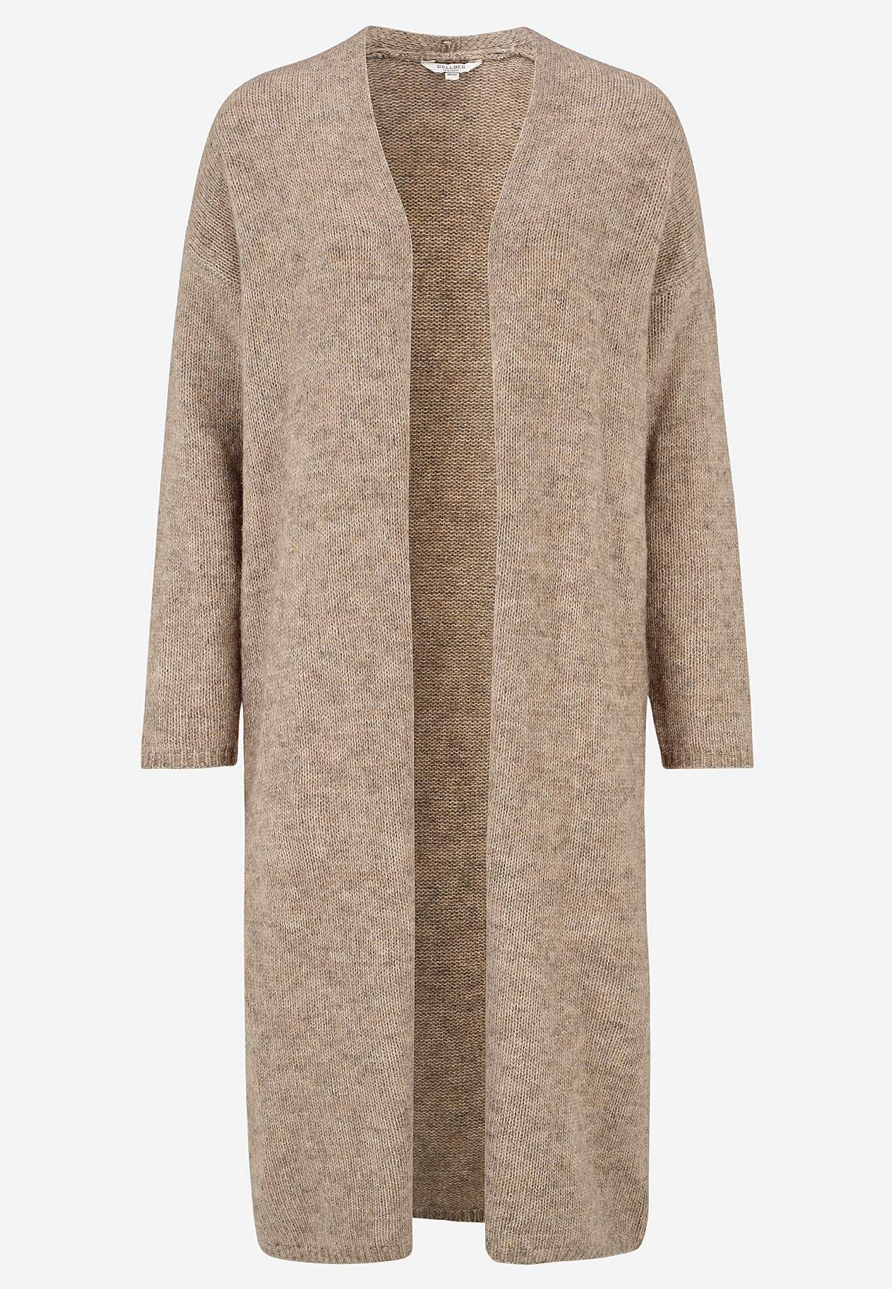 Strikket, lang cardigan