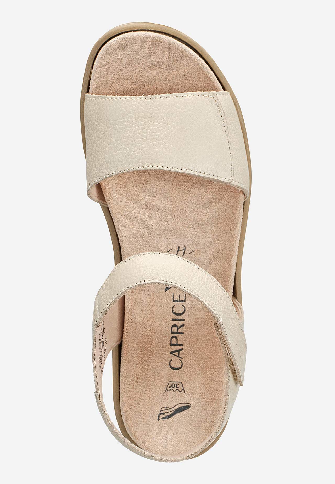 Lædersandal med velcrolukning