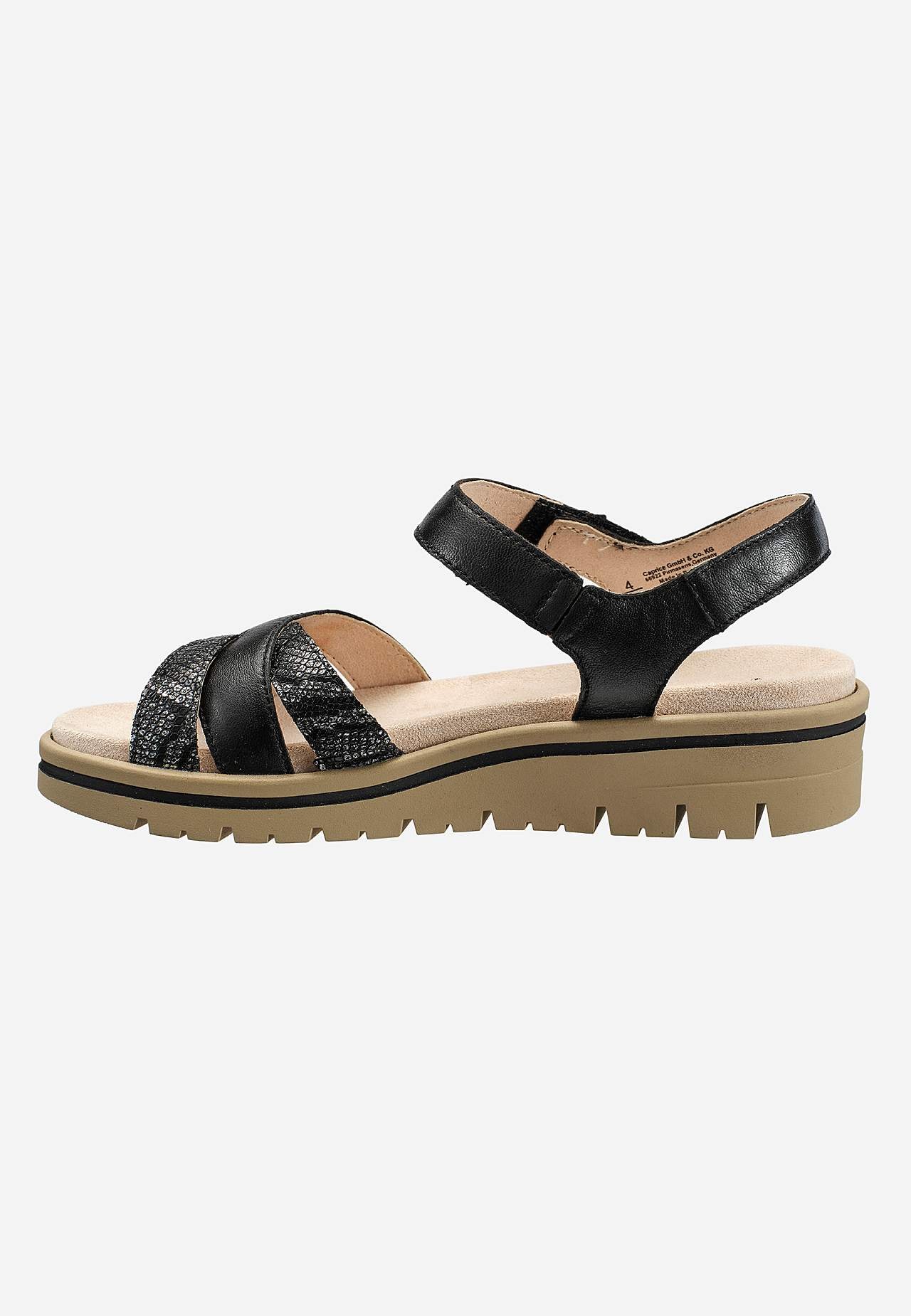 Lædersandal med velcrolukning