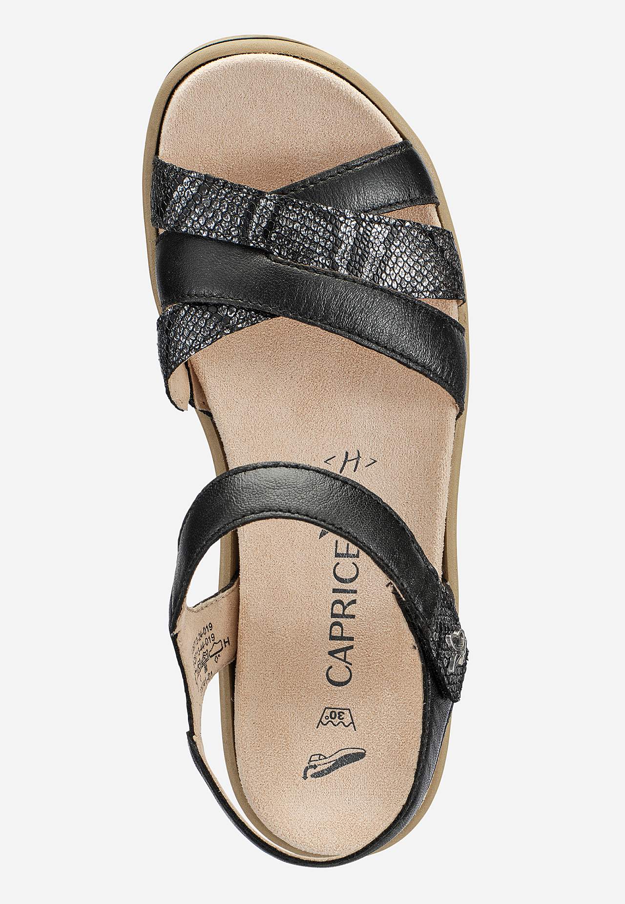 Lædersandal med velcrolukning