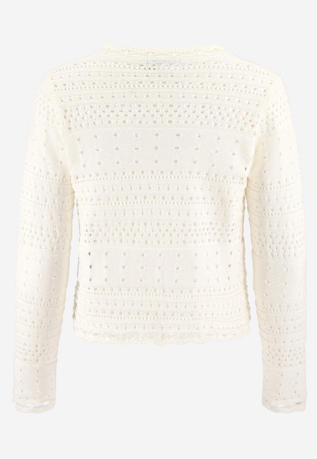 Fintstrikket cardigan med hulmønster