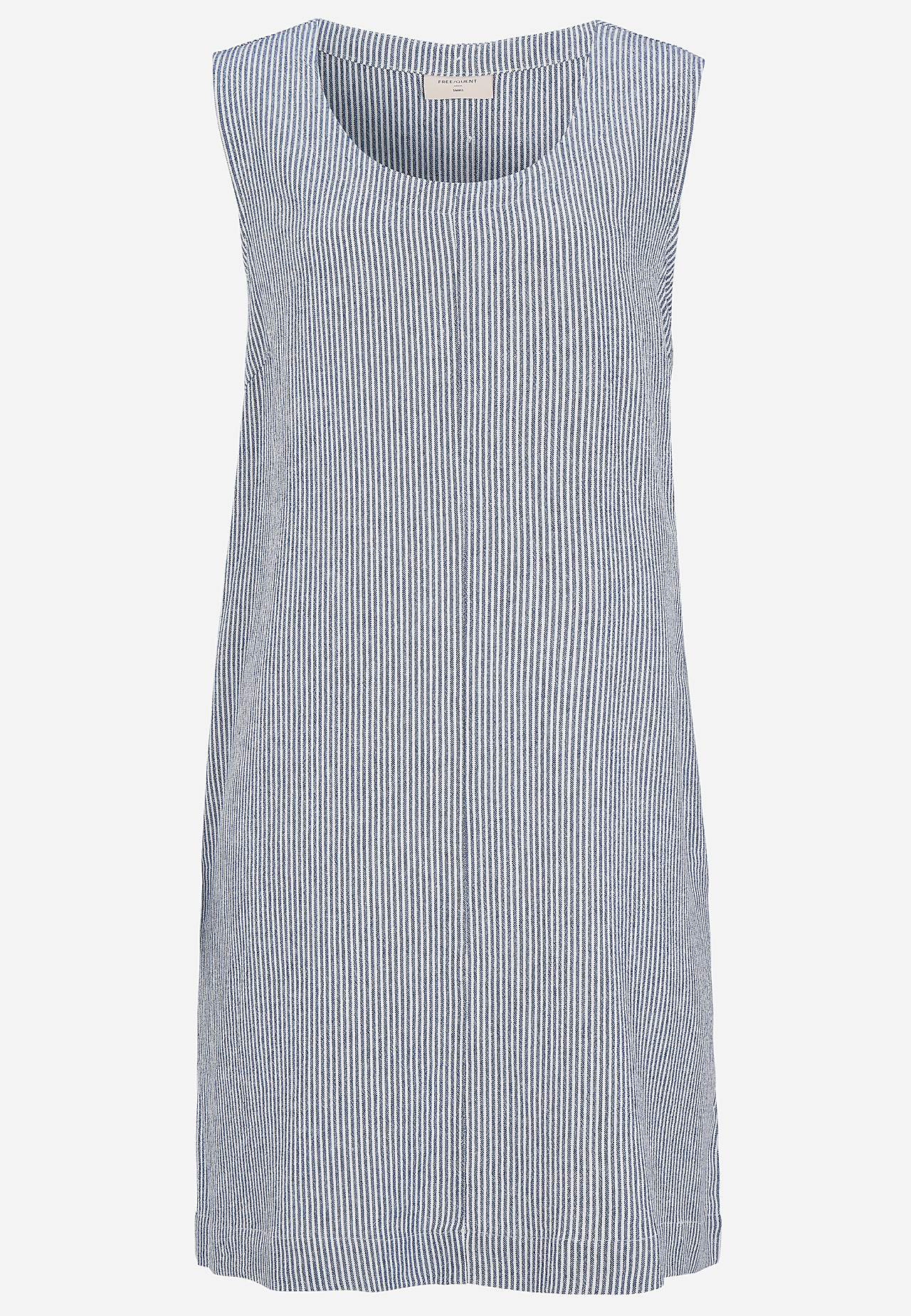 Kjole med garnfarvede striber